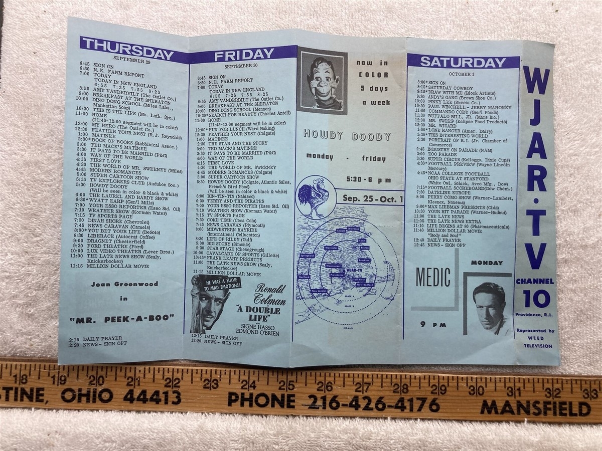 1955 WJAR TV Providence Rhode Island Programing Guide September Vtg EBay 1955 WJAR TV Providence Rhode Island Programing Guide September Vtg EBay