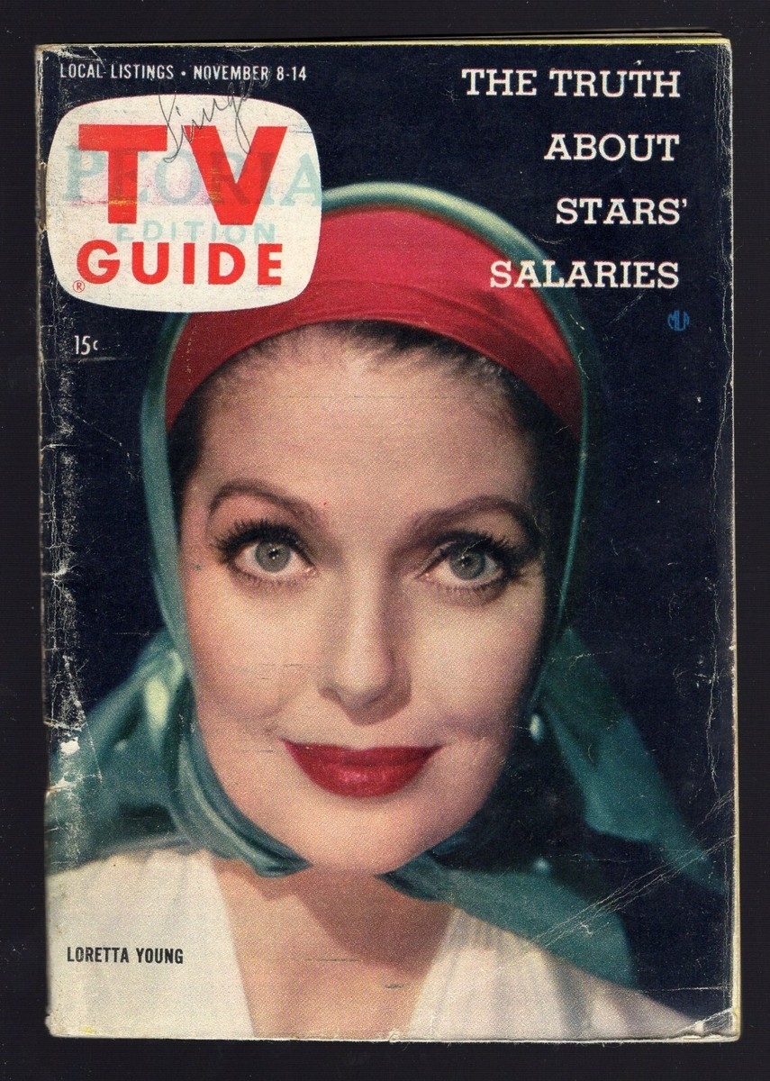 1958 PEORIA ILLINOIS TV GUIDE LORETTA YOUNG ANNE FRANCIS HONEY WEST JOHN WAYNE EBay