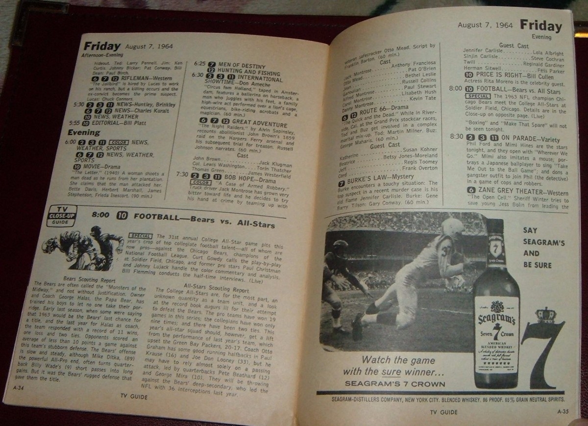 1964 WICHITA KANSAS TV GUIDE CHICAGO BEARS NFL CHAMPIONS KEN WILLARD GREG GAMER EBay 1964 WICHITA KANSAS TV GUIDE CHICAGO BEARS NFL CHAMPIONS KEN WILLARD GREG GAMER EBay