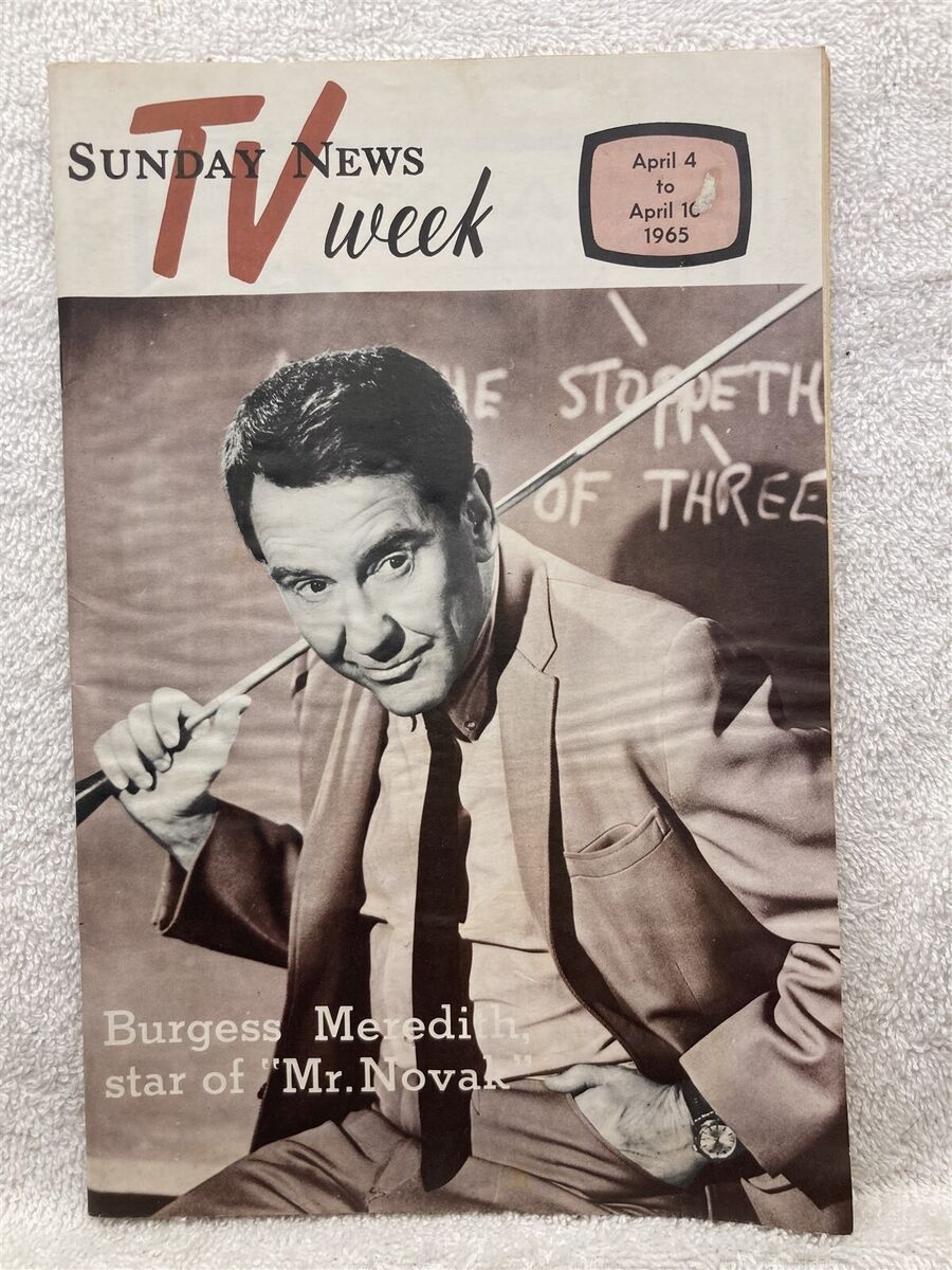 1965 Sunday News TV Week Guide WGAL TV Harrisburg PA Burgess Meredith Mr Novak EBay 1965 Sunday News TV Week Guide WGAL TV Harrisburg PA Burgess Meredith Mr Novak EBay