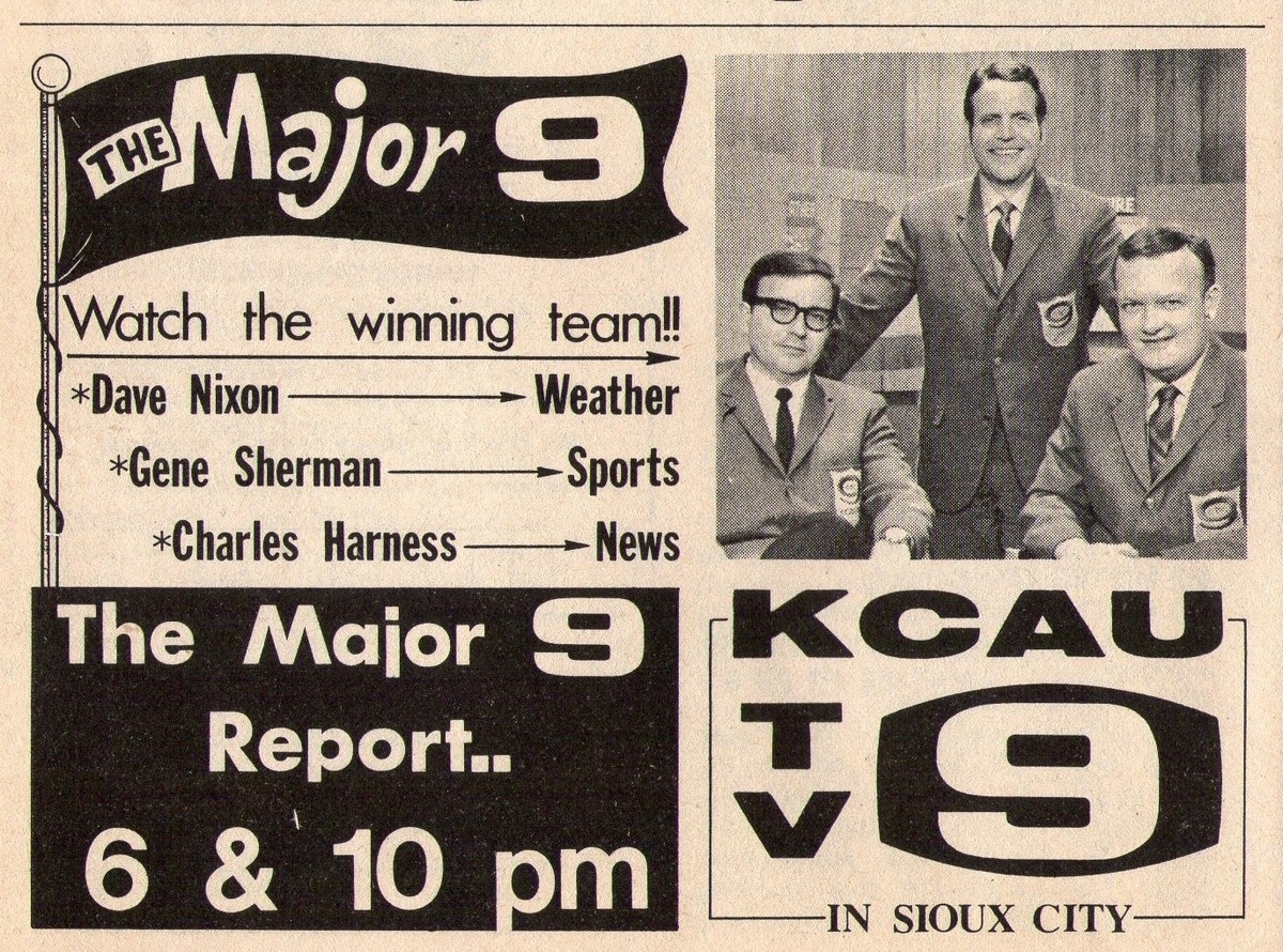 1969 KCAU TV NEWS AD DAVE NIXON GENE SHERMAN CHARLES HARNESS SIOUX CITY IOWA EBay