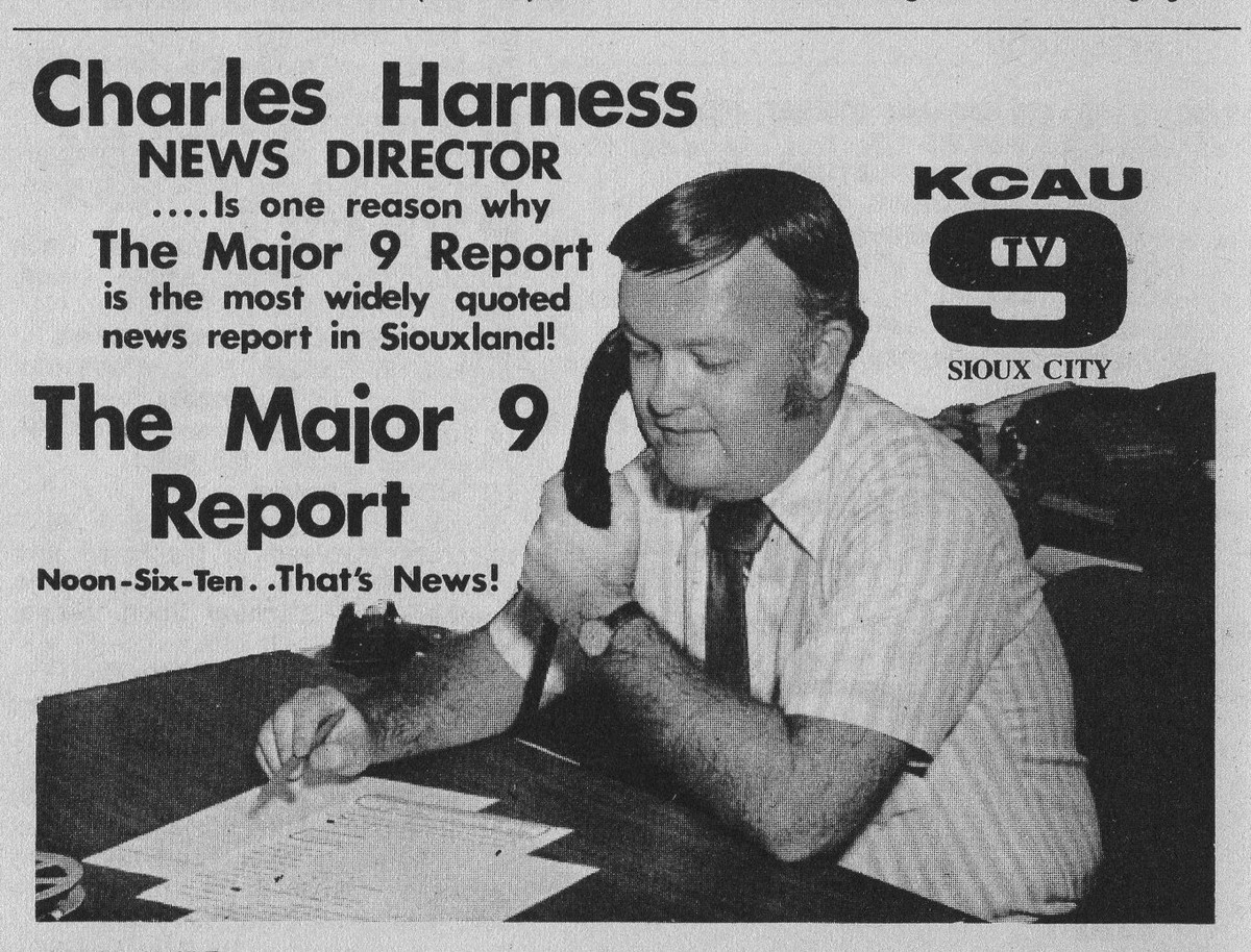1972 KCAU SIOUX CITY IOWA TV NEWS AD CHARLES HARNESS NEWS DIRECTOR Major 9 EBay