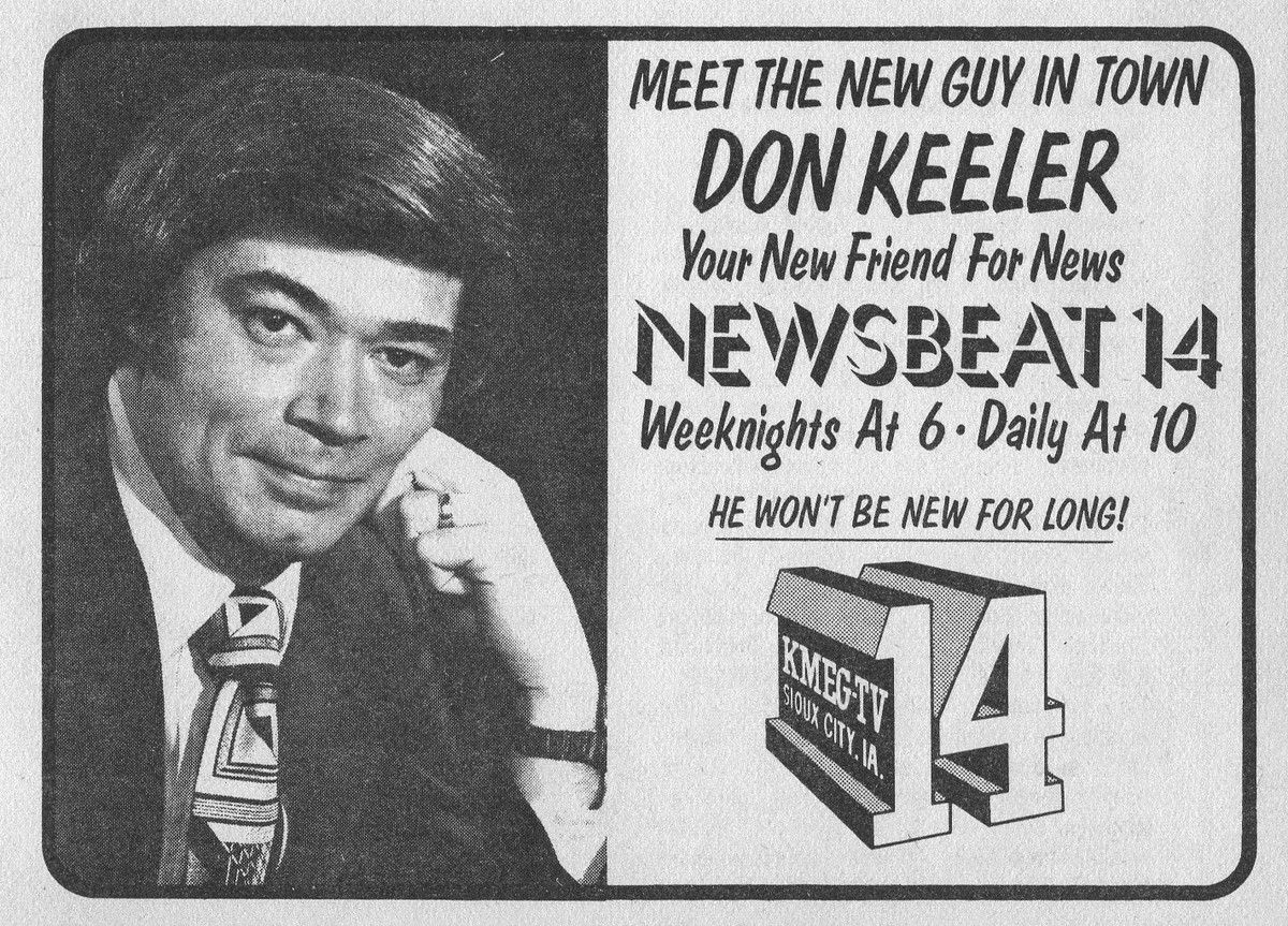 1975 KMEG SIOUX CITY IOWA TV AD DON KEELER NEWS REPORTER LAST ONE EBay