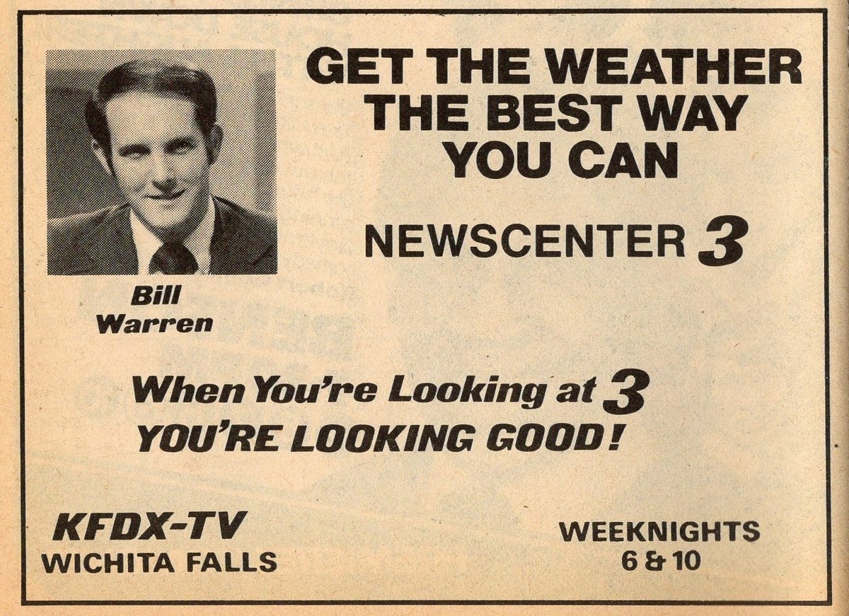 1979 TV AD WEATHER With BILL WARREN KDFX NEWS WICHITA FALLS TEXAS EBay
