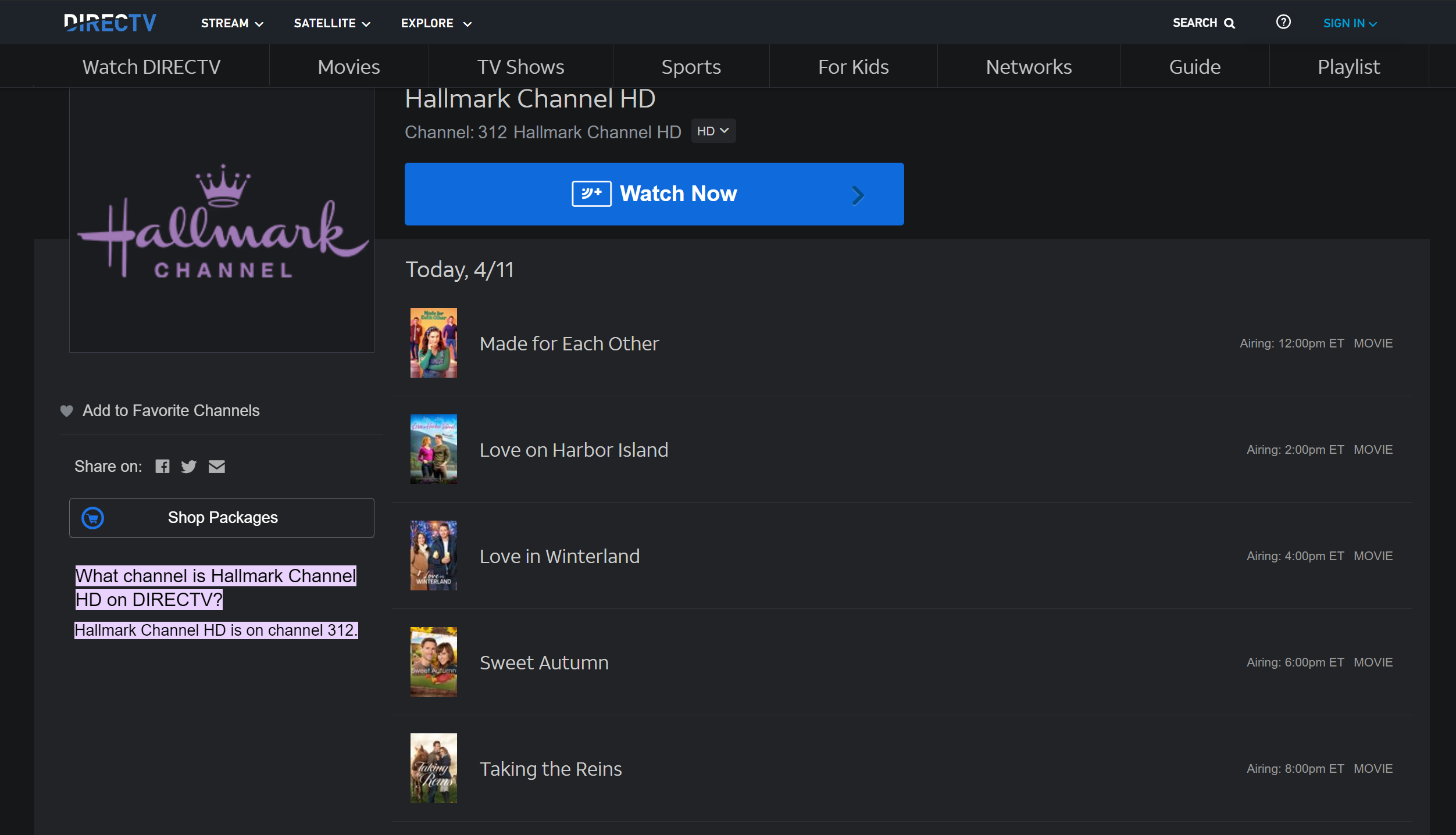 2024 Hallmark Channel DirecTV Guide 2024 Hallmark Channel DirecTV Guide