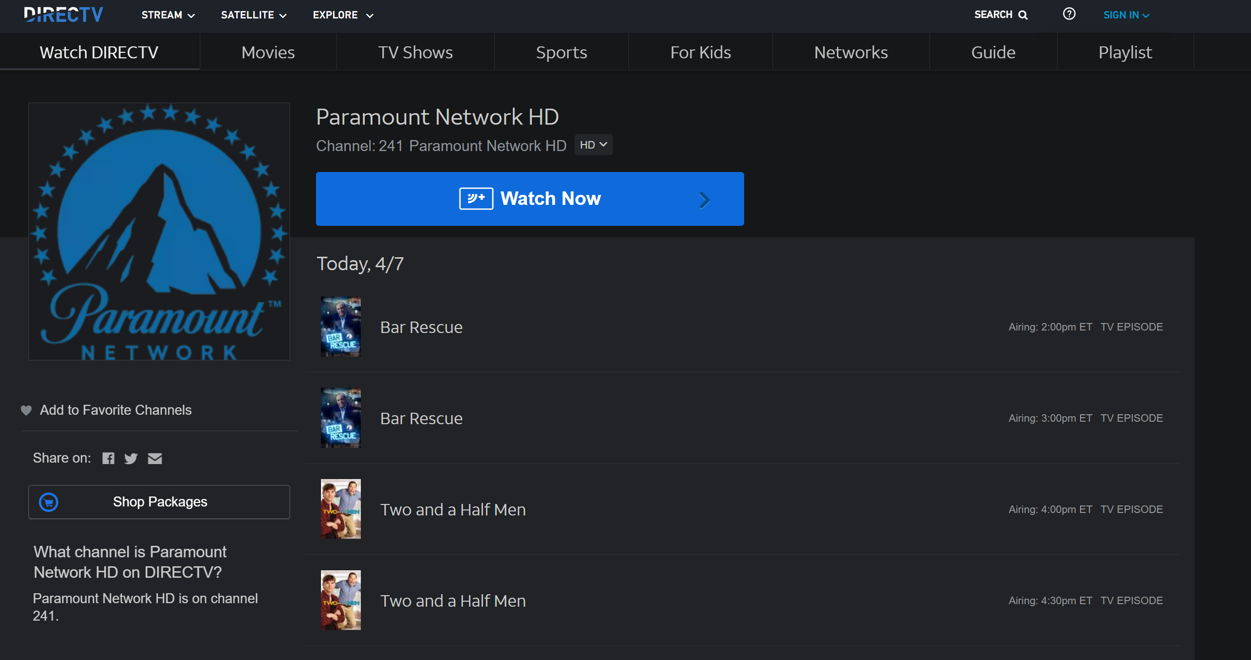 2024 Paramount DirecTV Channel List