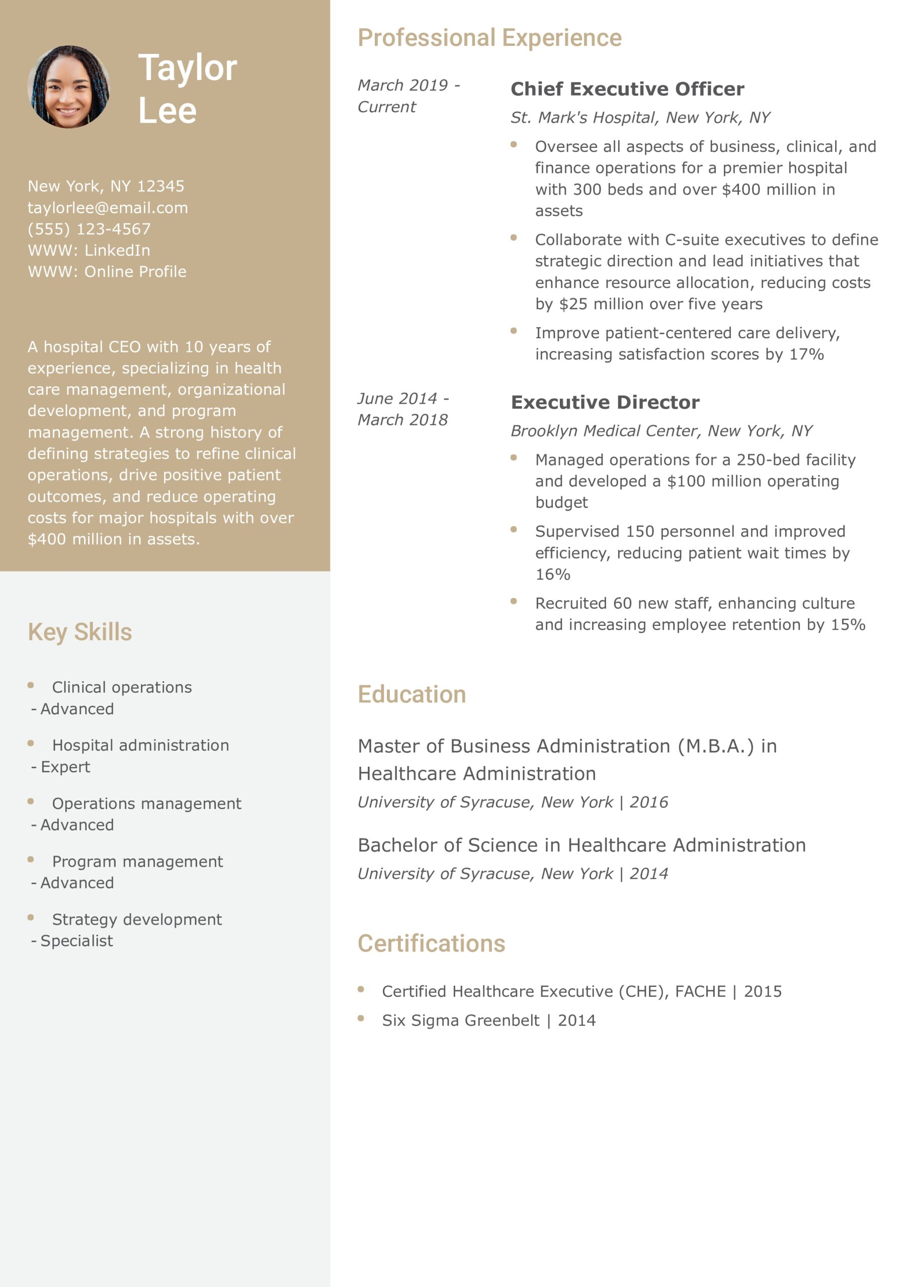 25 Best Chief Executive Officer Resume Examples And Templates For 2026 ResumeBuilder