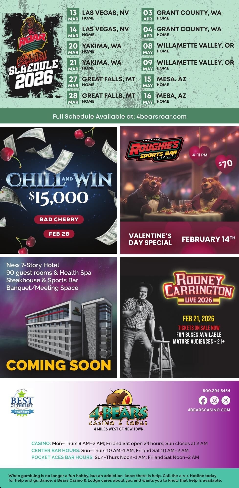 4 BEARS CASINO LODGE FLINT Ad From 2026 02 14