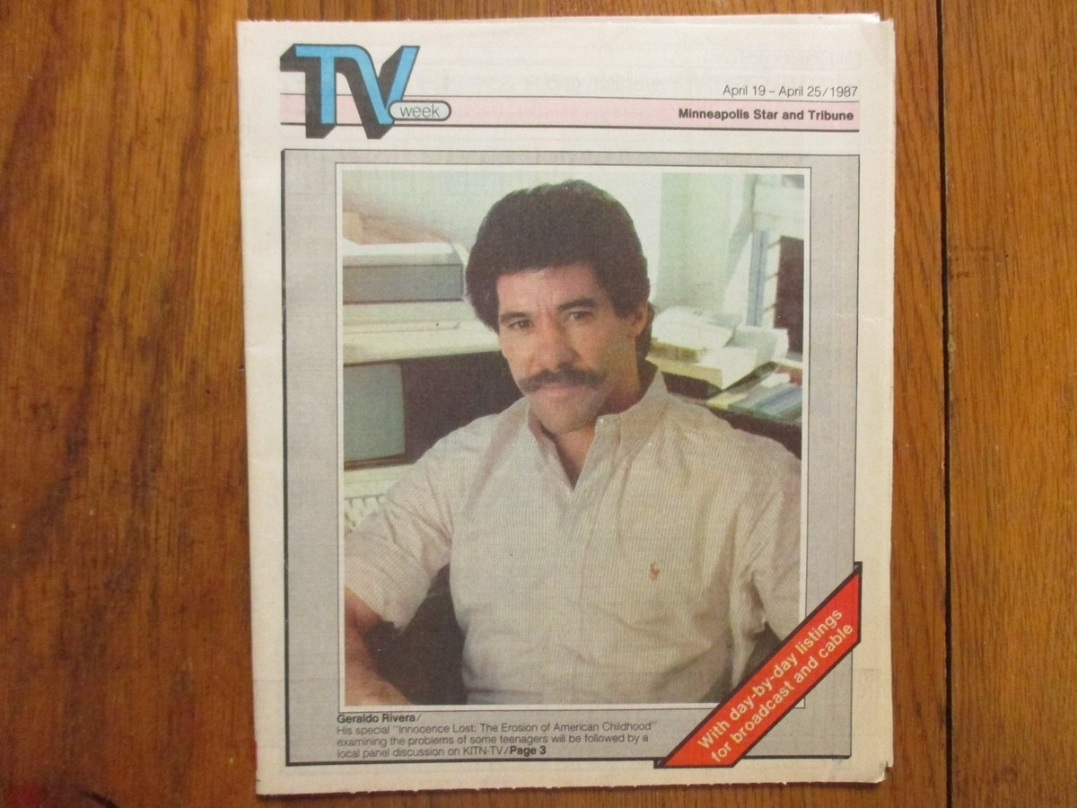 April 19 1987 Minneapolis Star Tribune TV Week Magazine GERALDO RIVERA EBay