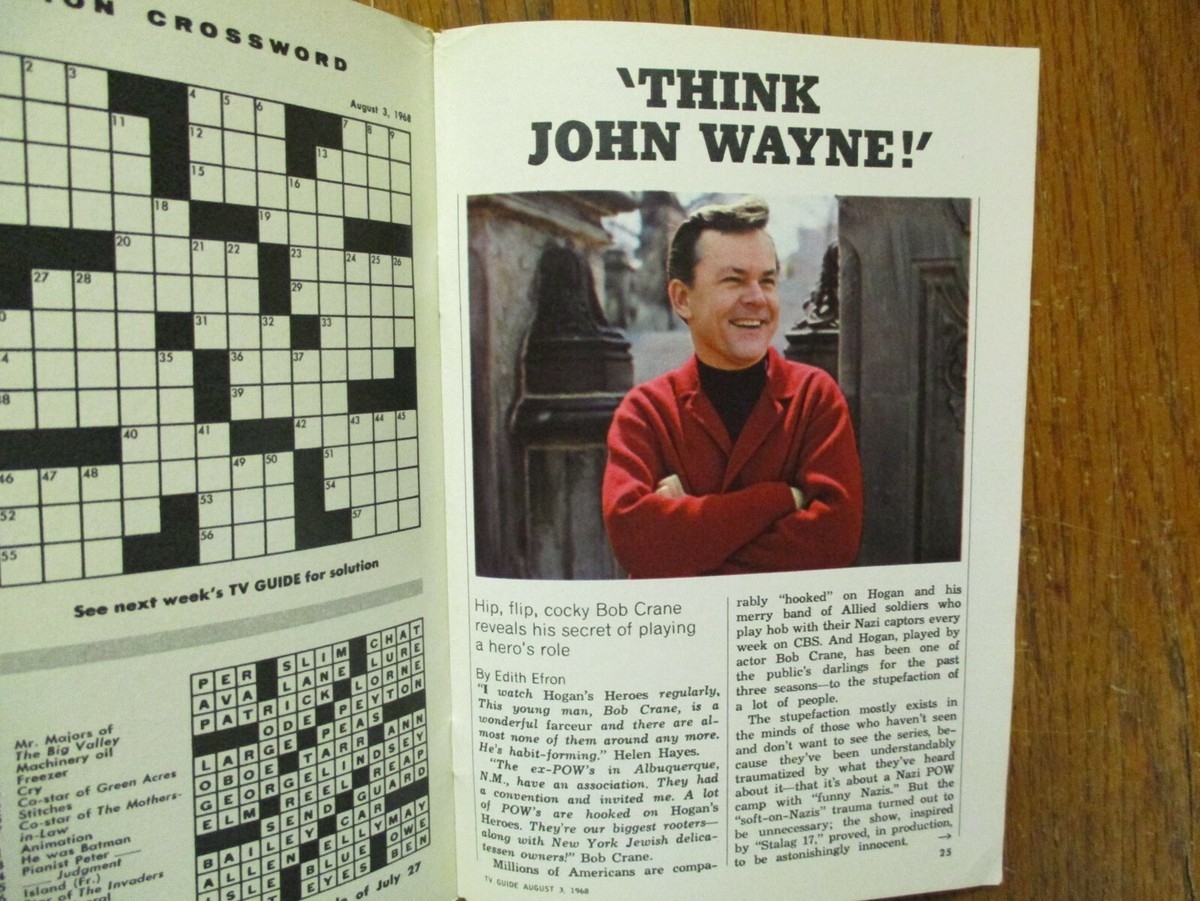 Aug 3 1968 TV Guide Maga BOB CRANE DIANA RIGG HOGAN S HEROES EMMA PEEL AVENGERS EBay Aug 3 1968 TV Guide Maga BOB CRANE DIANA RIGG HOGAN S HEROES EMMA PEEL AVENGERS EBay