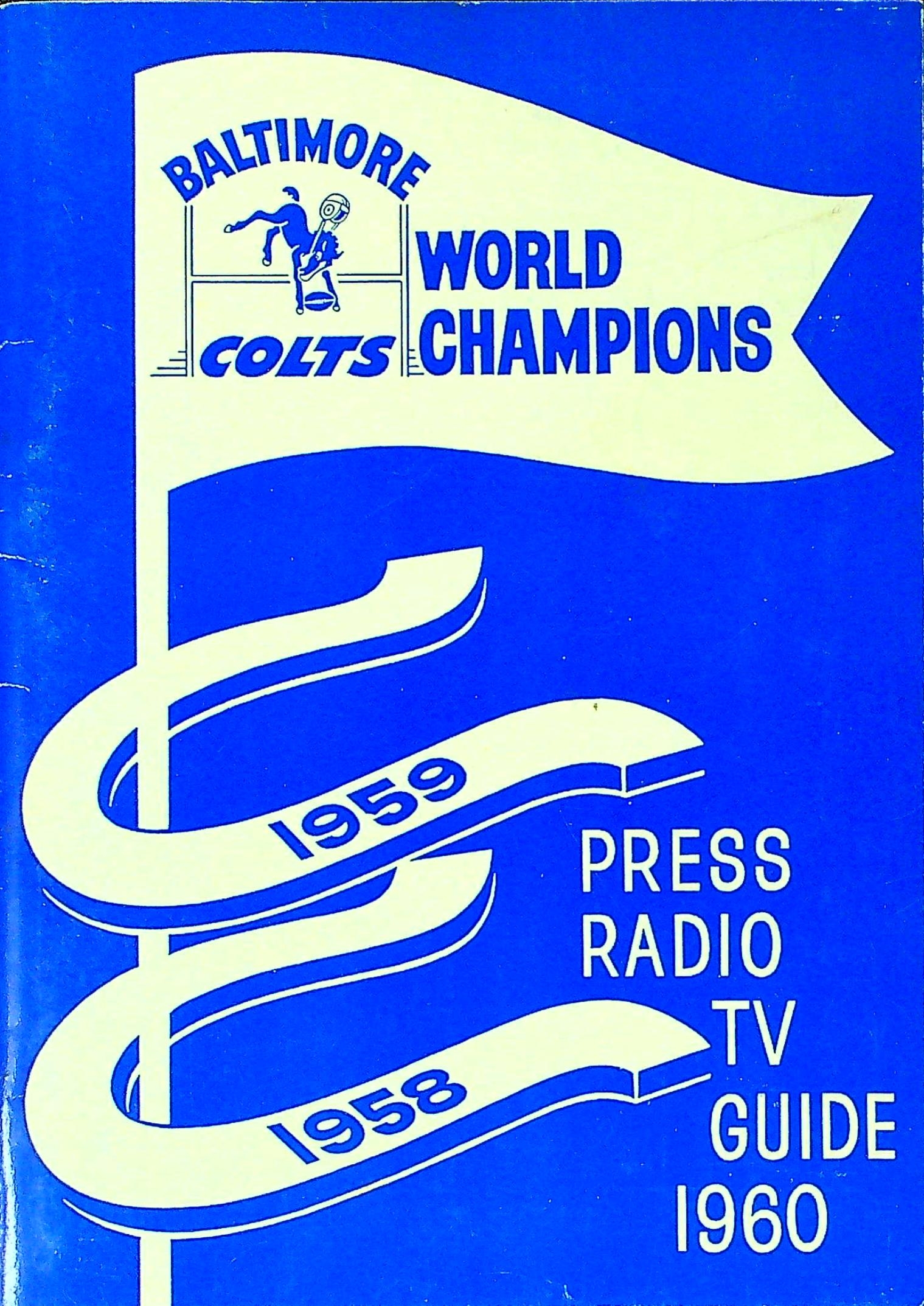Baltimore Colts Press Radio TV Guide 1960 Good Wonder Book Baltimore Colts Press Radio TV Guide 1960 Good Wonder Book