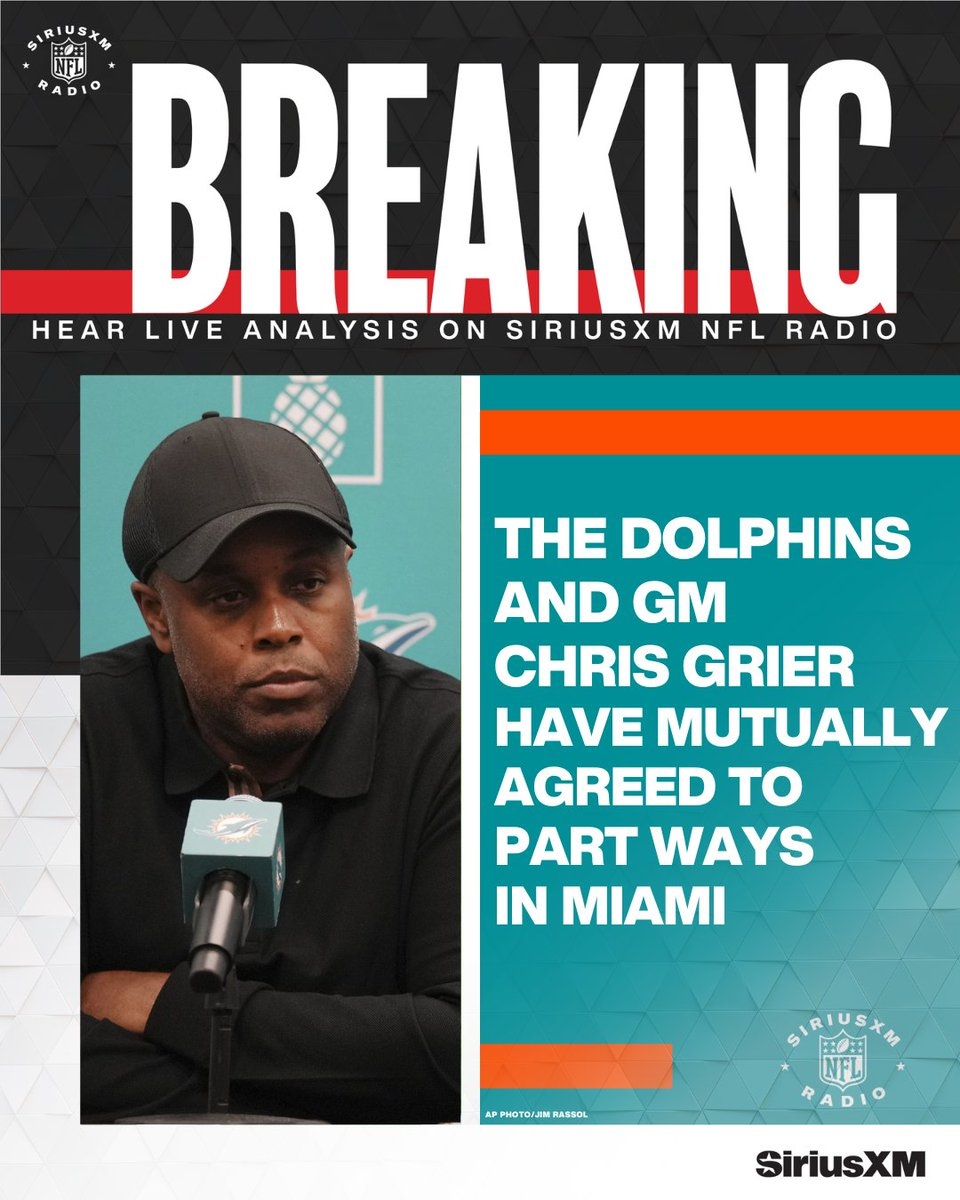  BREAKING NEWS The MiamiDolphins And General Manager Chris Grier Have Agreed To Mutually Part Ways Https t co u2cRkateWV Dolphins PhinsUp