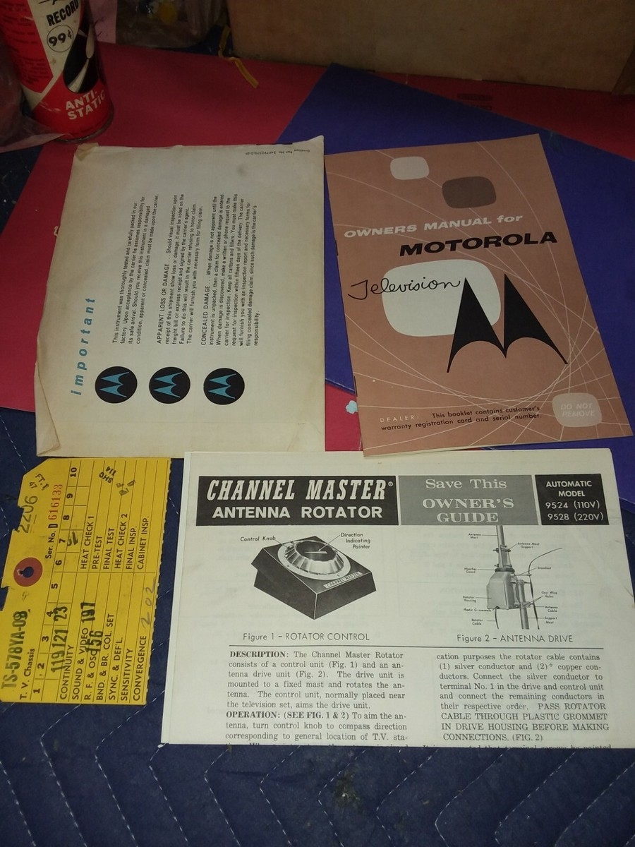 C9 Vintage 1960s Motorola Television Owner s Manual Channel Master Guide EBay C9 Vintage 1960s Motorola Television Owner s Manual Channel Master Guide EBay