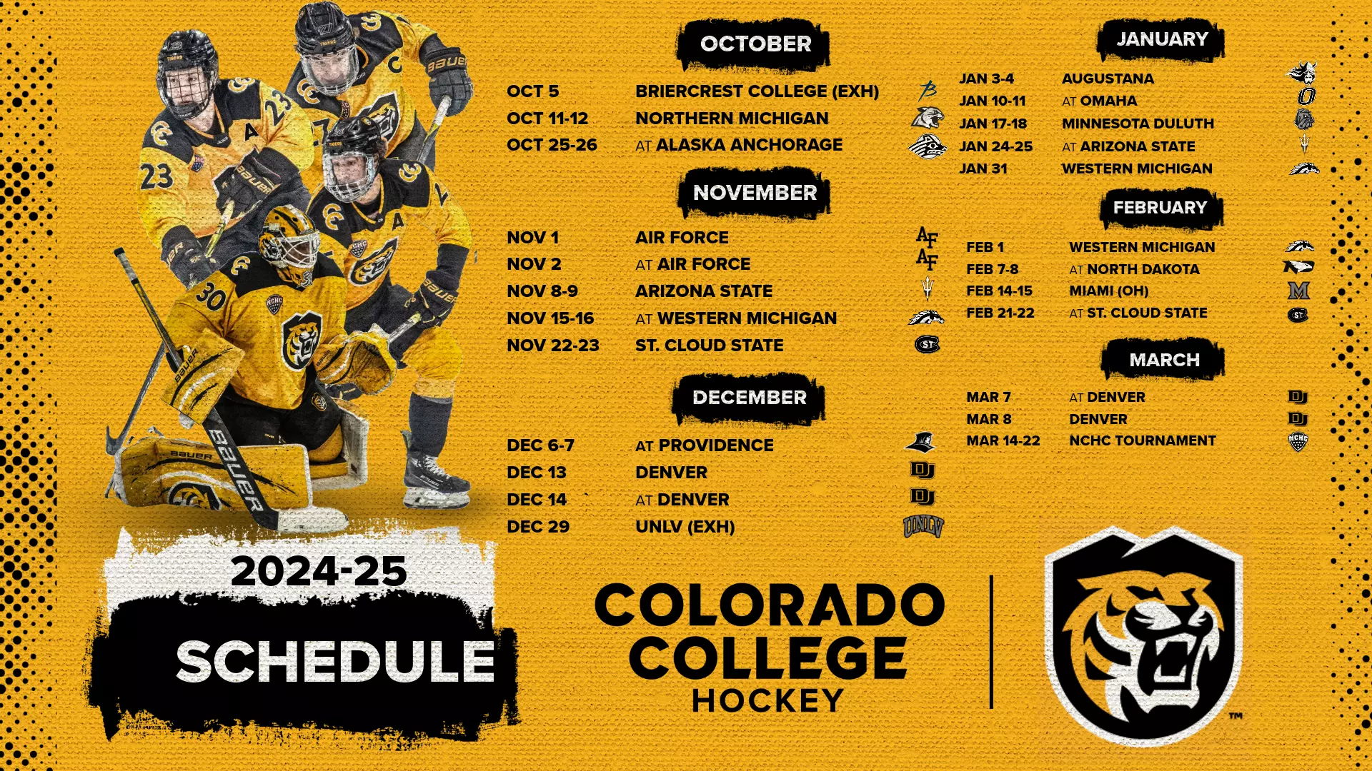 CC Announces 2024 25 Hockey Schedule Colorado College Athletics CC Announces 2024 25 Hockey Schedule Colorado College Athletics