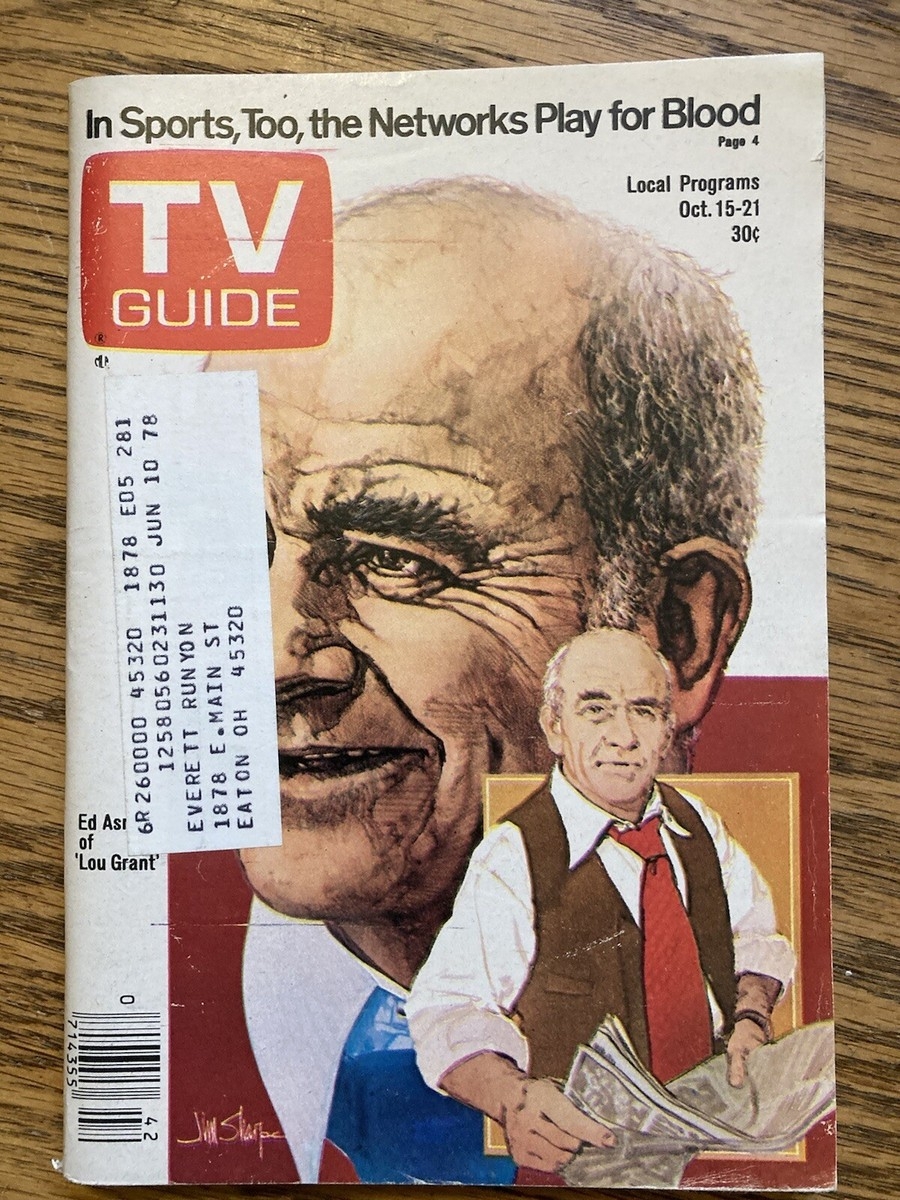 Cincinnati Dayton TV Guide Magazine October 15 1977 Ed Asner Of Lou Grant EBay