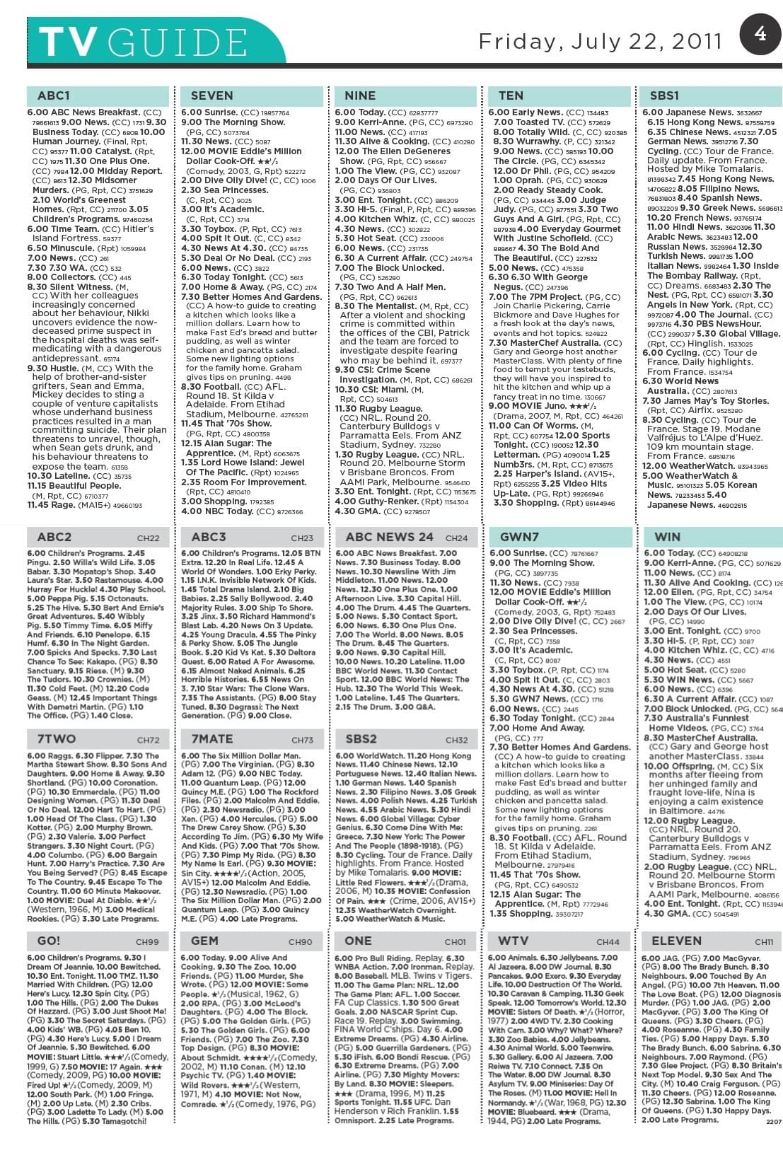 channel 7 australia tv guide channel 7 australia tv guide