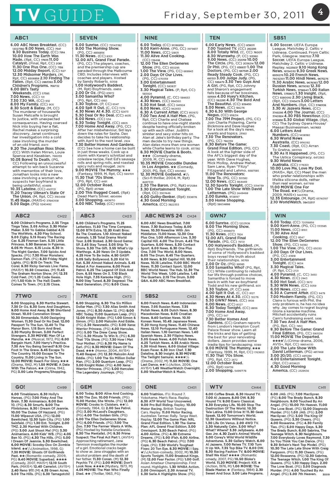 Classic TV Listings 6255 By Super SC TV History Media Spy