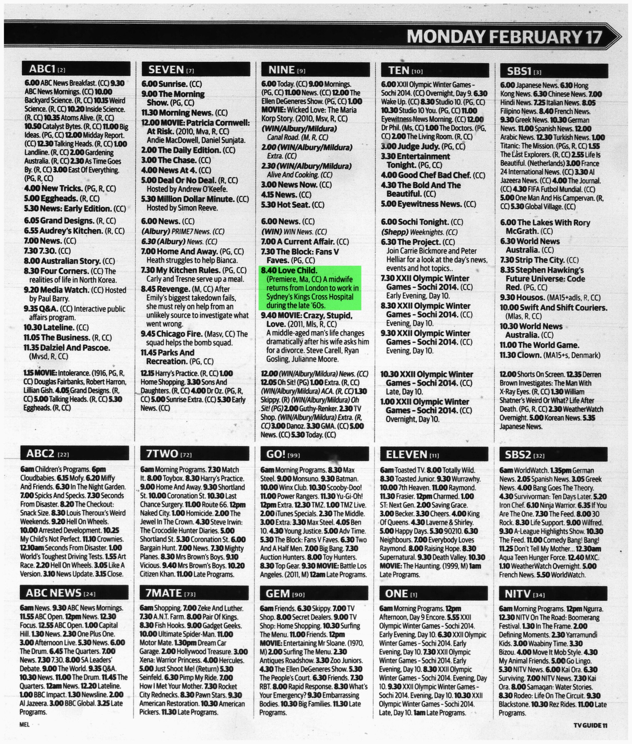 Classic TV Listings 7801 By BigVic TV History Media Spy