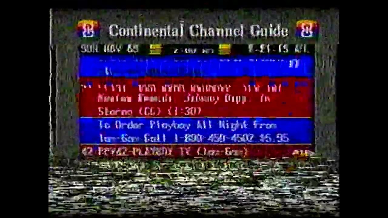 Continental Cablevision Jacksonville FL Electronic Program Guide From November 5 1995 YouTube