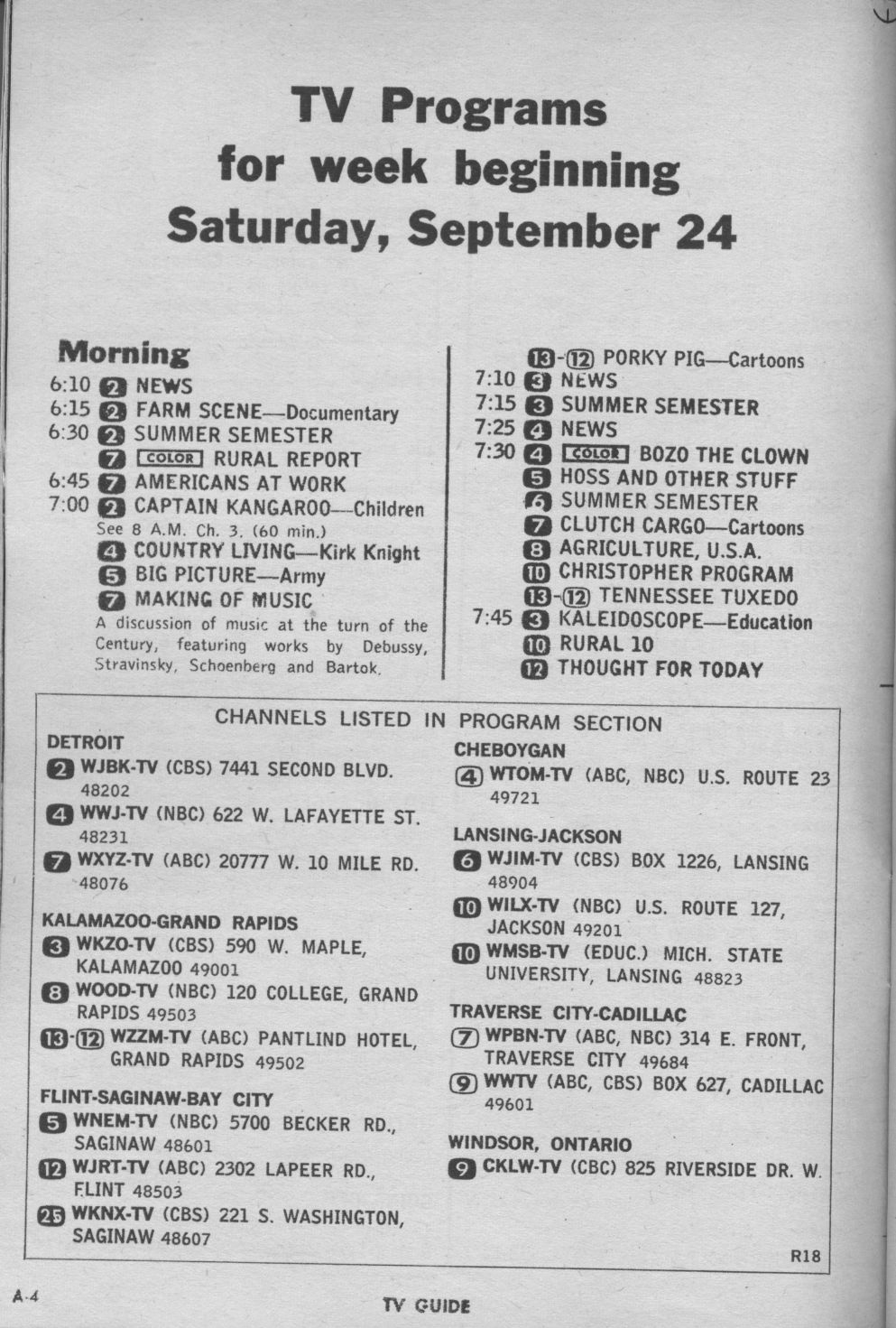CTVA US TV Listings 1966