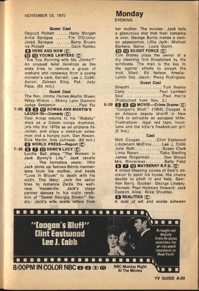 CTVA US TV Listings 1970