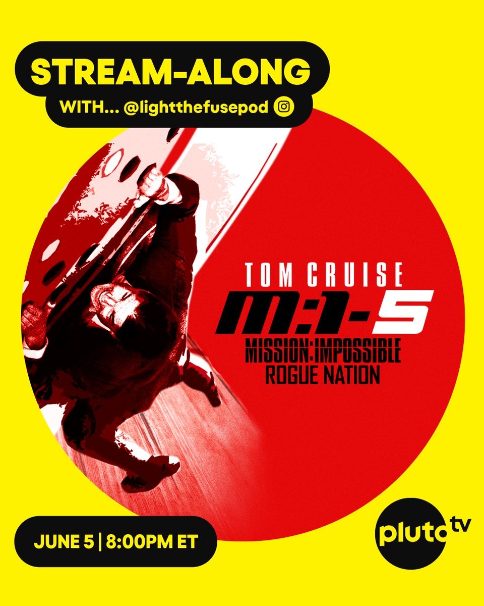 Cues Action Music TOMORROW At 8pm ET Join LightTheFusePod On X For A PlutoTVStreamAlong Of Mission Impossible Rogue Nation Then See Mission Impossible The Final Reckoning Now Playing Only In Cues Action Music TOMORROW At 8pm ET Join LightTheFusePod On X For A PlutoTVStreamAlong Of Mission Impossible Rogue Nation Then See Mission Impossible The Final Reckoning Now Playing Only In