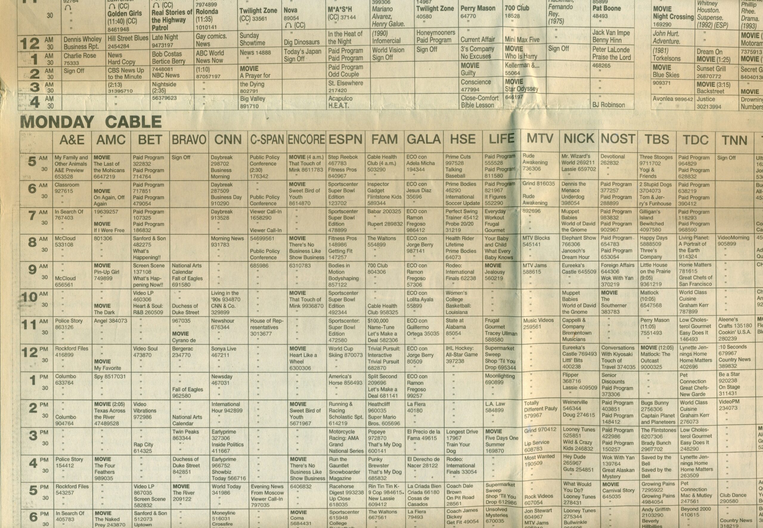 Dallas Morning News Television Listing January 31st 1994 Dallas Morning News Free Download Borrow And Streaming Internet Archive Dallas Morning News Television Listing January 31st 1994 Dallas Morning News Free Download Borrow And Streaming Internet Archive