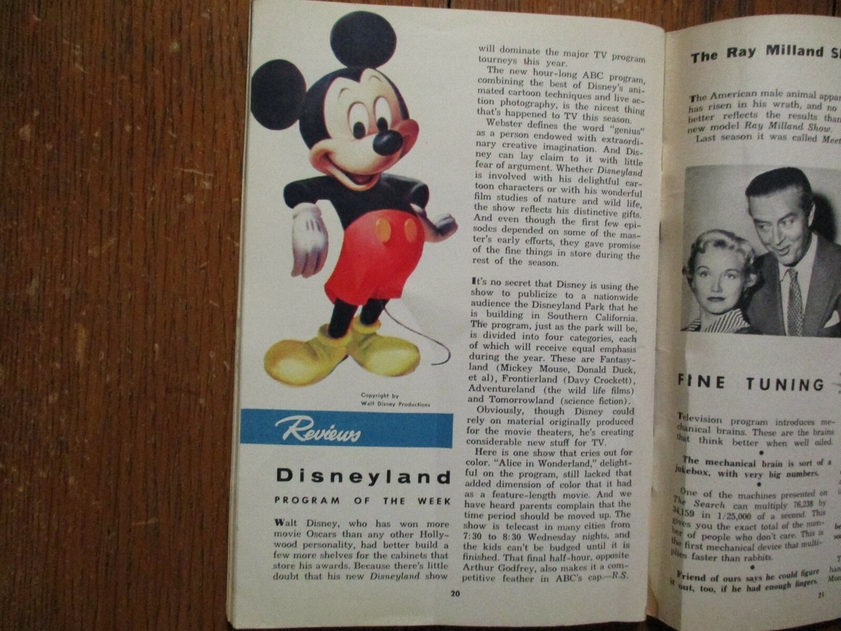 De 1954 TV Guide DISNEYLAND SPRING BYINGTON ILONA MASSEY RAY BOLGER HERB SHELDON EBay