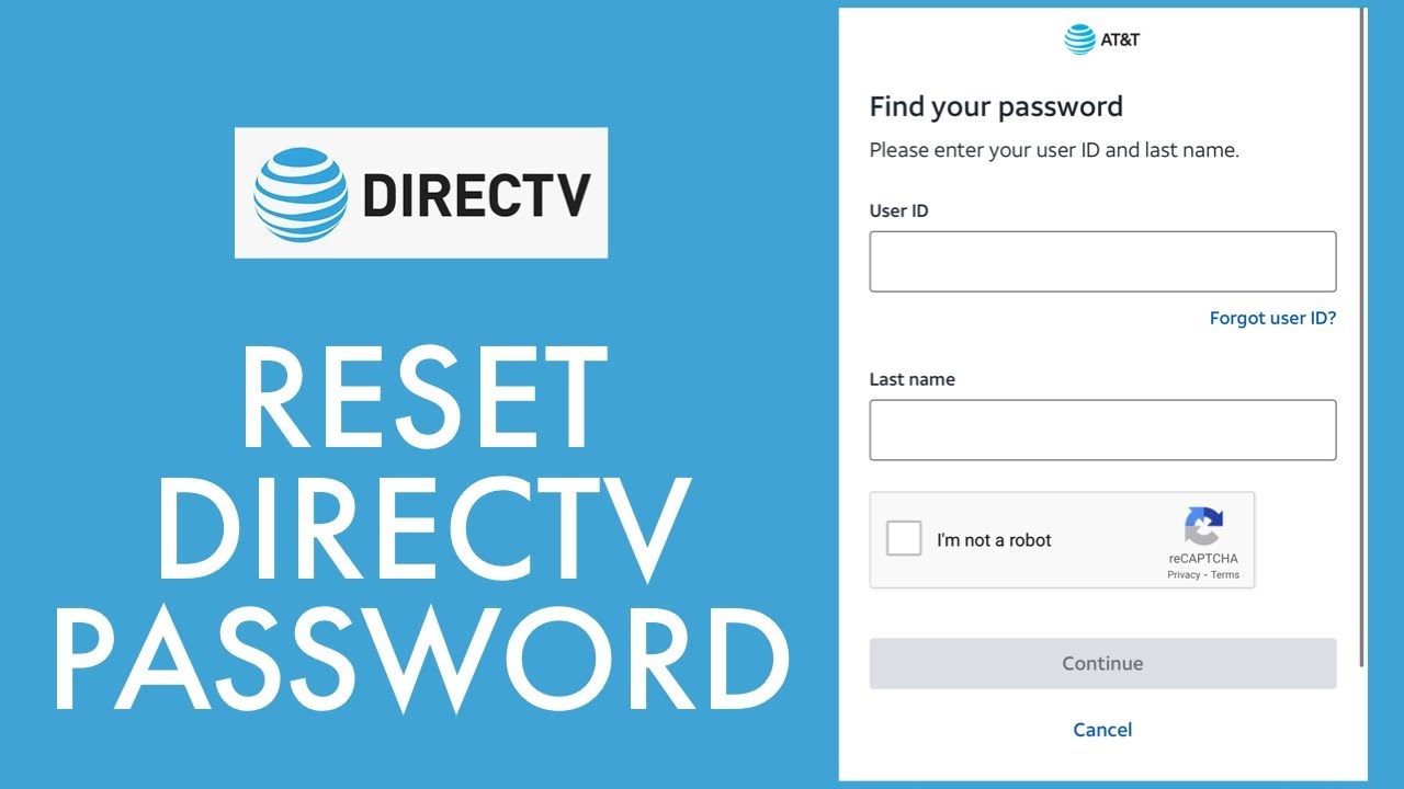 Directv Account Recovery How To Reset Forgotten Directv Account Password 2021 YouTube