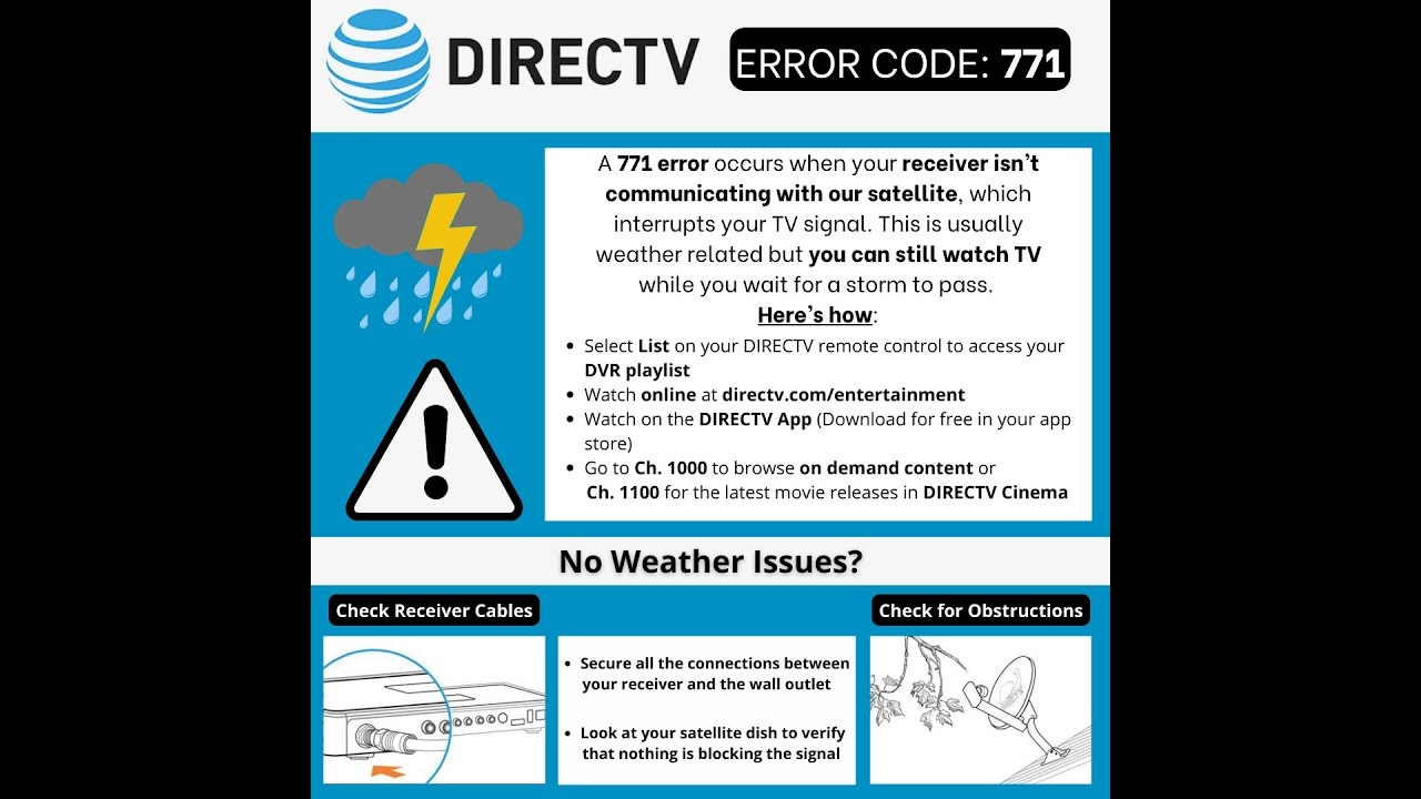 DIRECTV Error Code 771 YouTube DIRECTV Error Code 771 YouTube