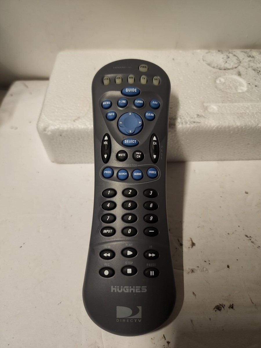 DIRECTV HRMC 8 HUGHES Remote Control Gray Black Blue Glow Tested Working EBay