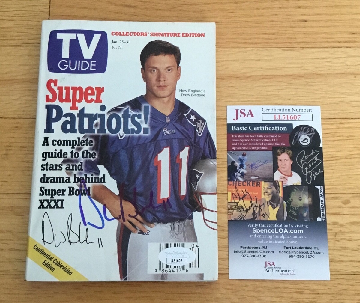 Drew Bledsoe NE Patriots HOF Signed Autograph TV Guide SB XXXI Football JSA COA EBay Drew Bledsoe NE Patriots HOF Signed Autograph TV Guide SB XXXI Football JSA COA EBay