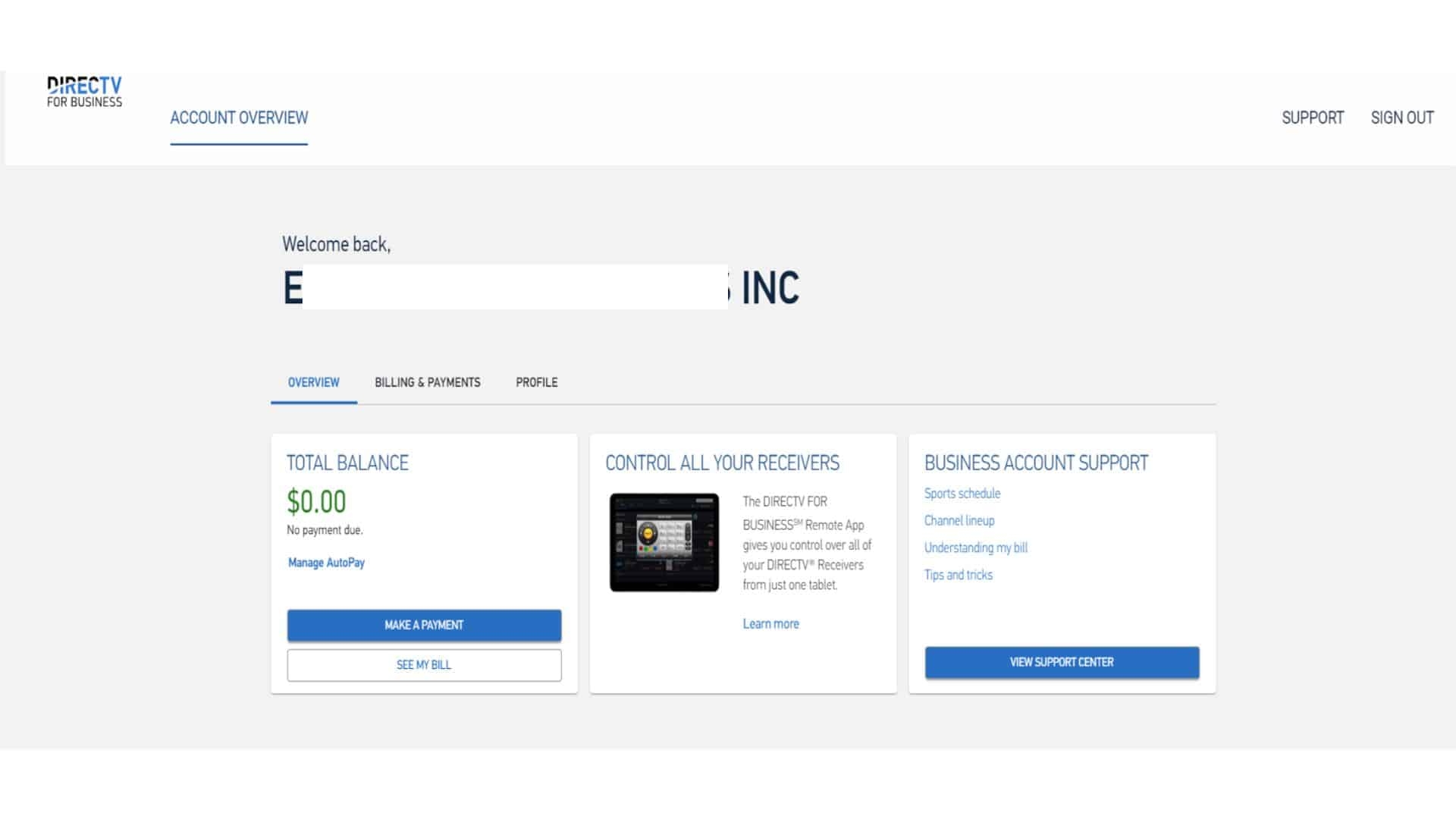 Exciting News DIRECTV FOR BUSINESS Launches Self Service Portal