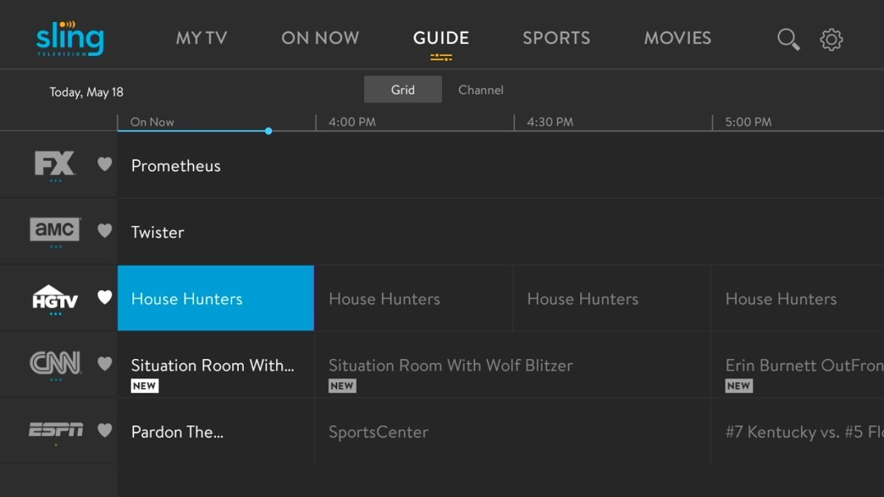 First Look Sling TV s New Traditional Channel Guide YouTube