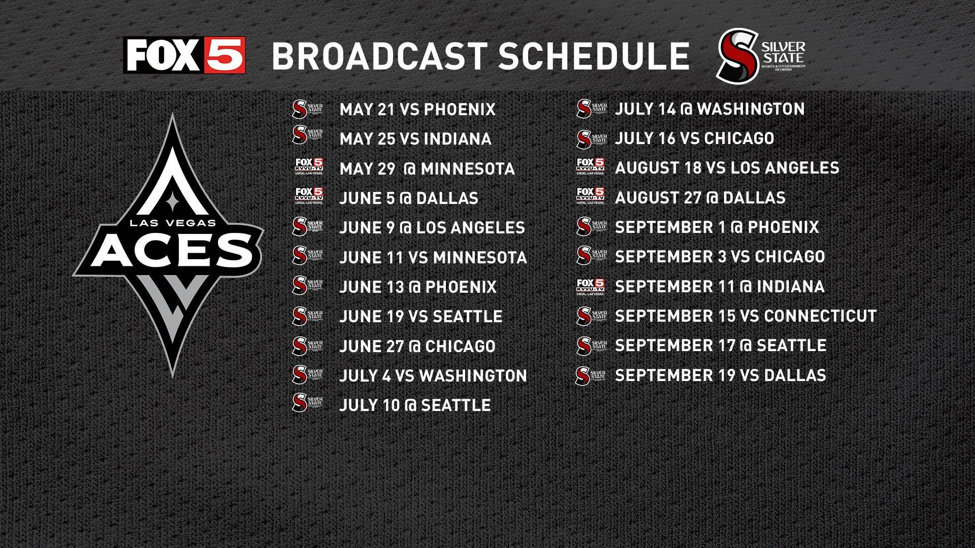 FOX5 Silver State Sports Entertainment Network To Air 21 Las Vegas Aces Games In 2024 Season