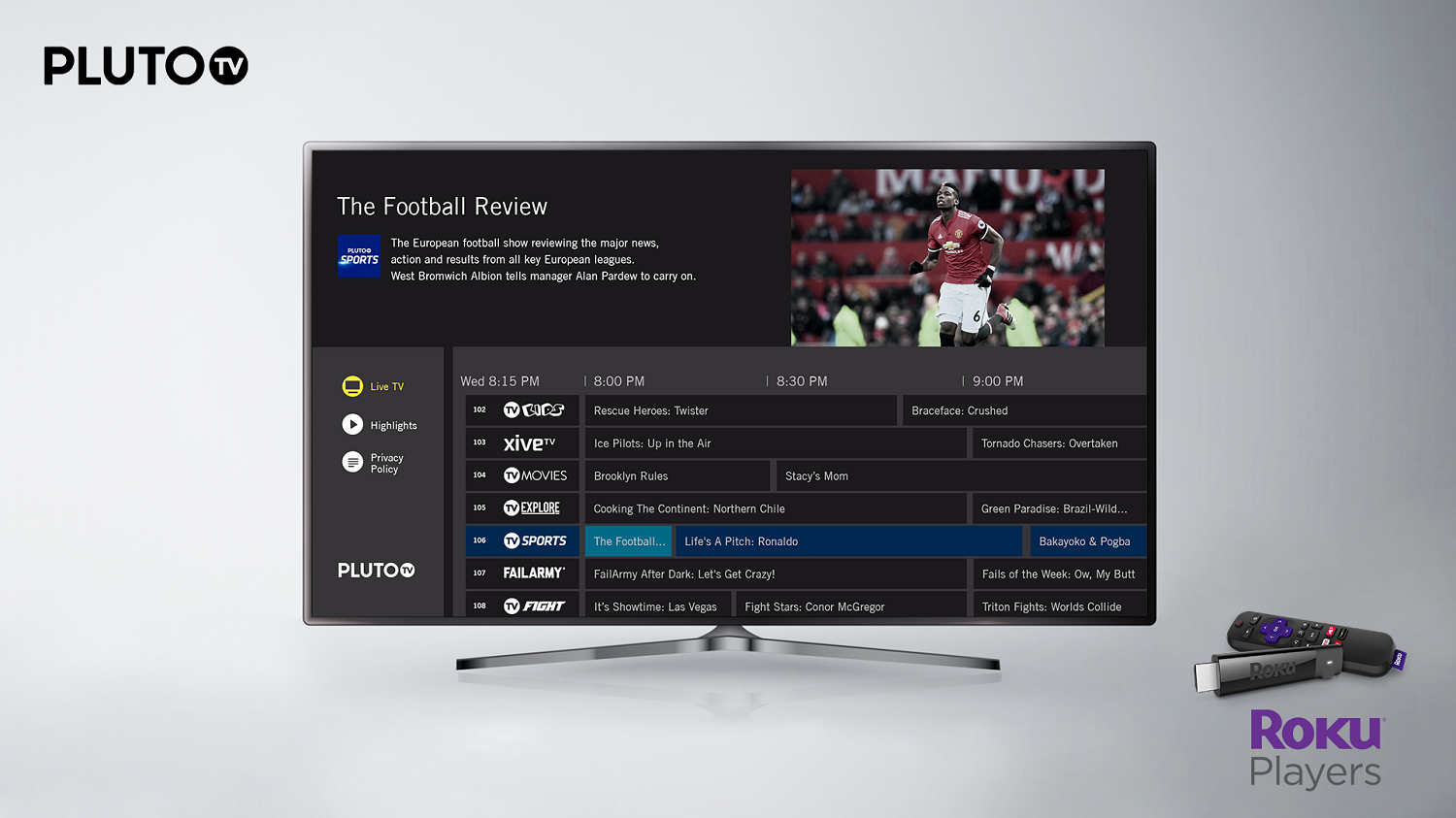Free TV Service Pluto TV Lands On Roku Streaming Players In The UK Free TV Service Pluto TV Lands On Roku Streaming Players In The UK