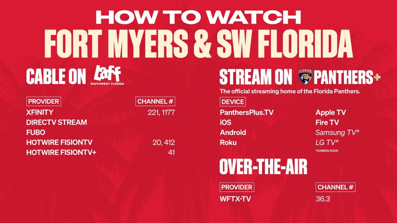 Here s How Can You Watch The Florida Panthers On FOX 4 Here s How Can You Watch The Florida Panthers On FOX 4