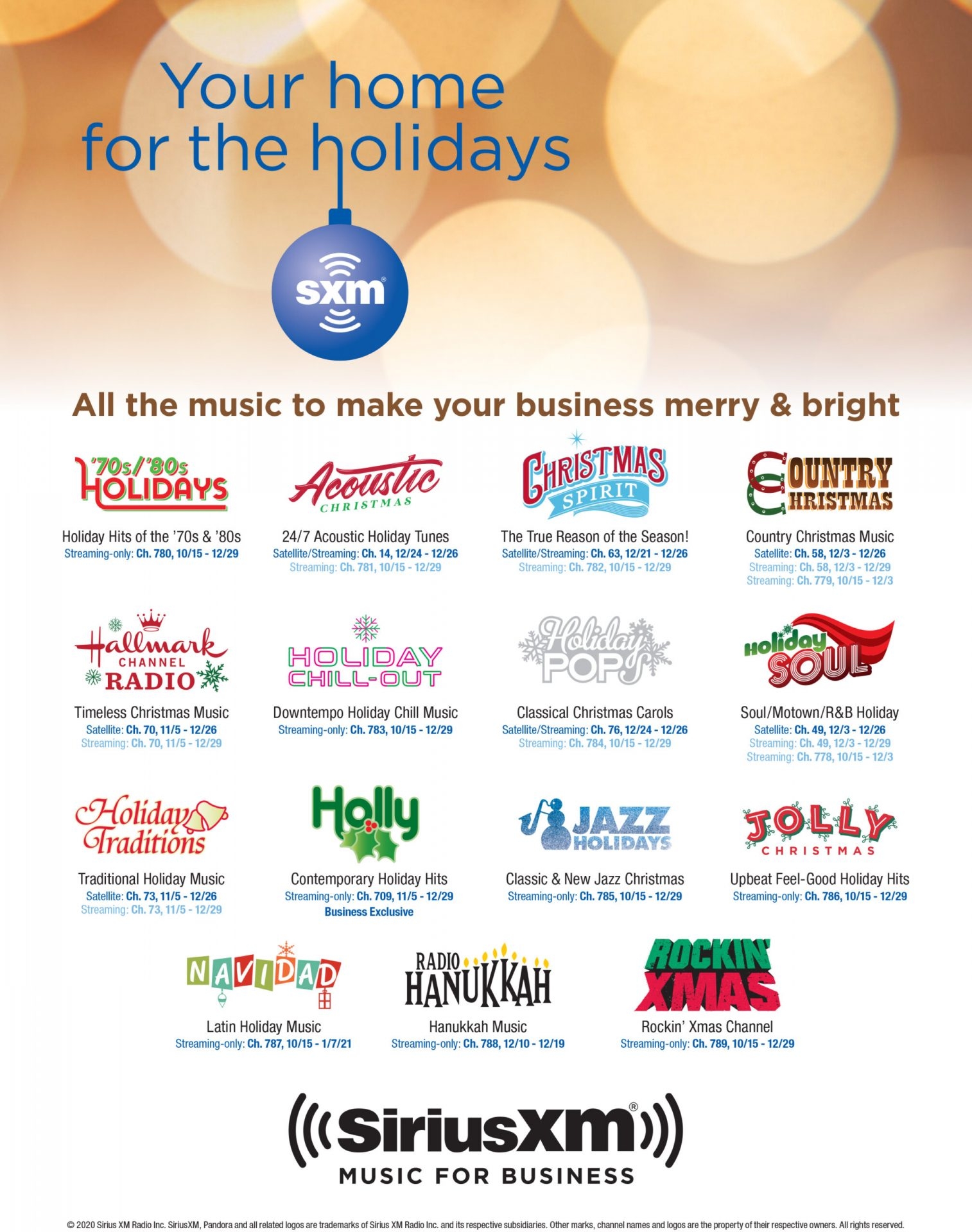Holiday Music For Retail Festive SiriusXM Radio