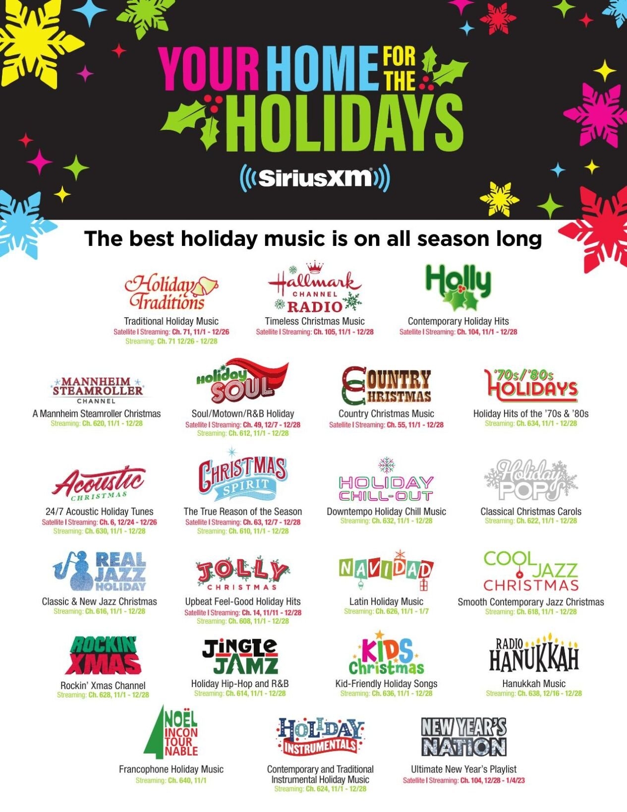Holiday Music Sirius Classical Music Channels Sirius Xm Channel List Christmas 2022