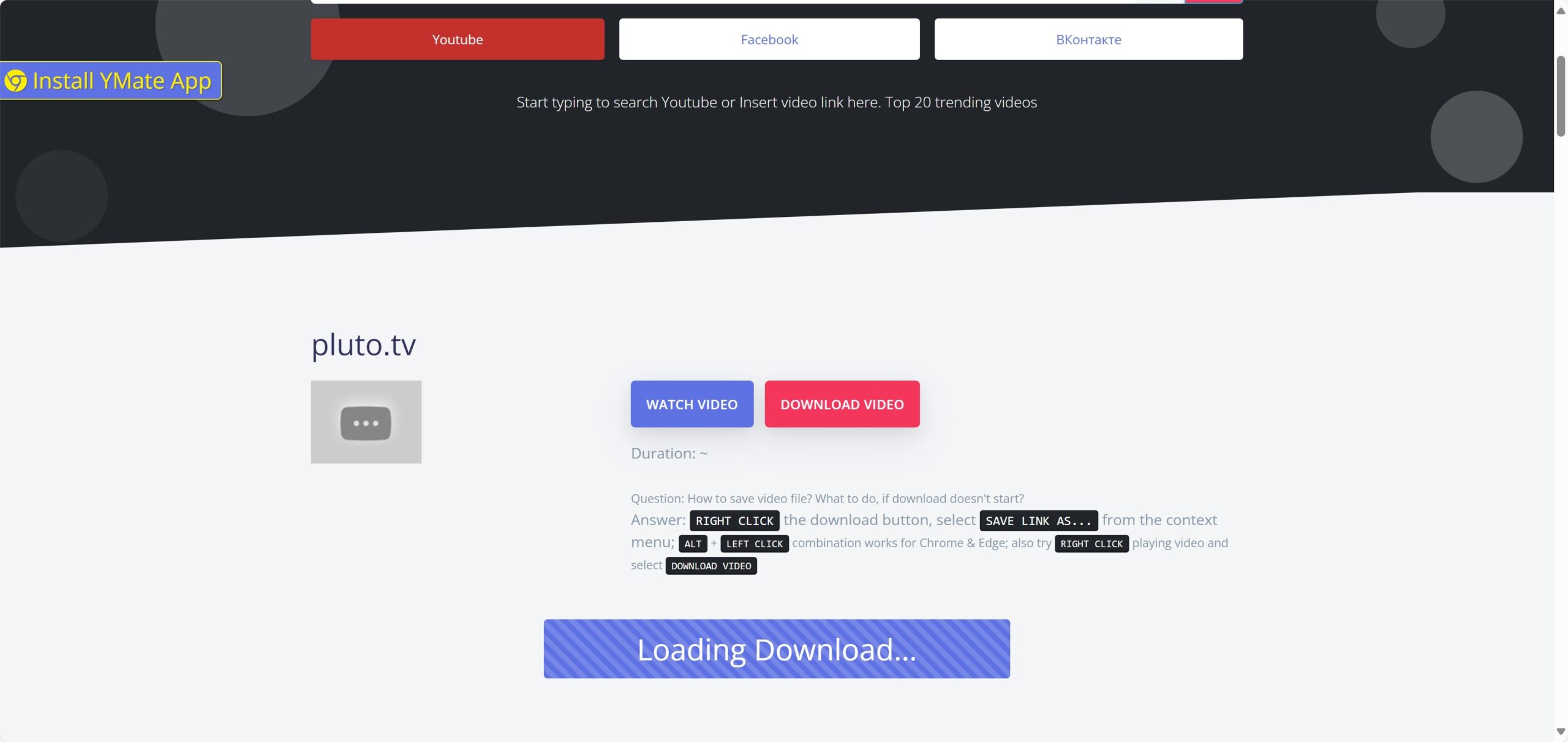 download video pluto tv