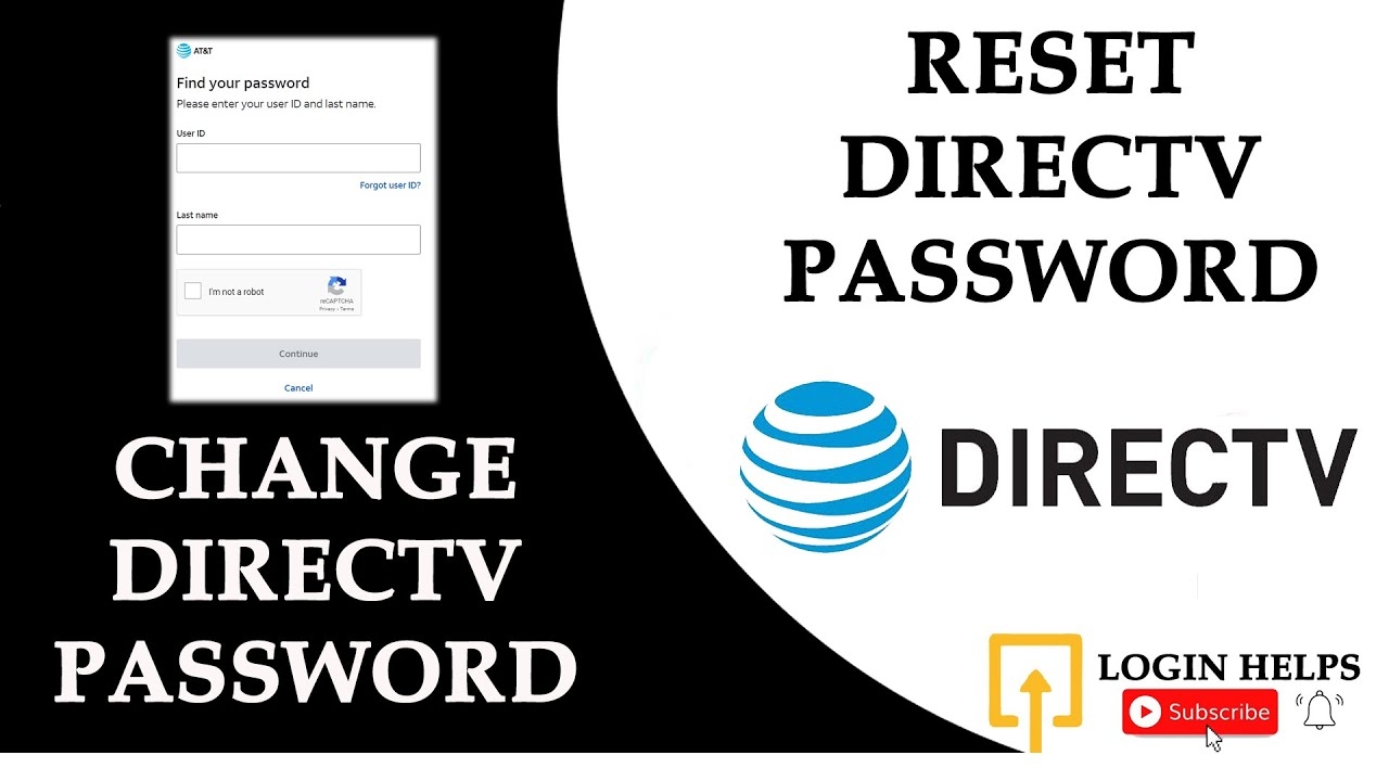 How To Reset Directv Password Directv Password Reset Directv Reset Password YouTube