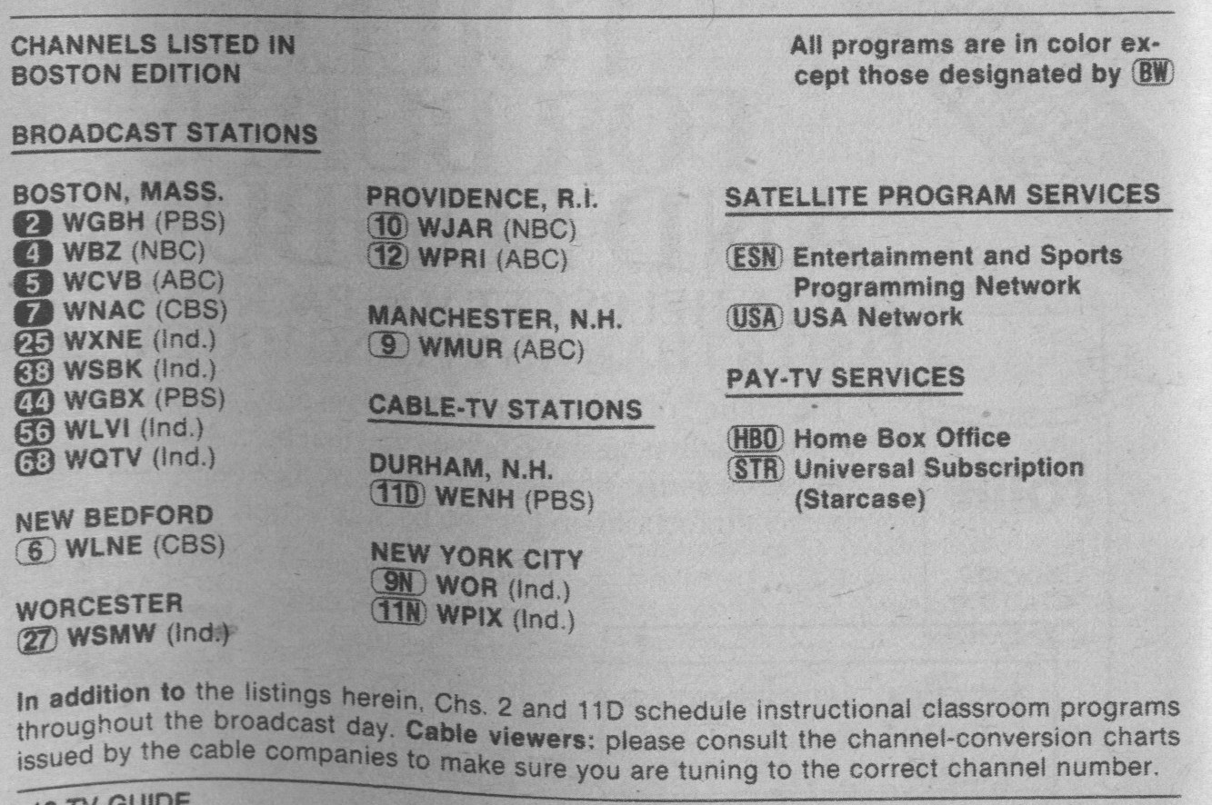 boston tv channels guide