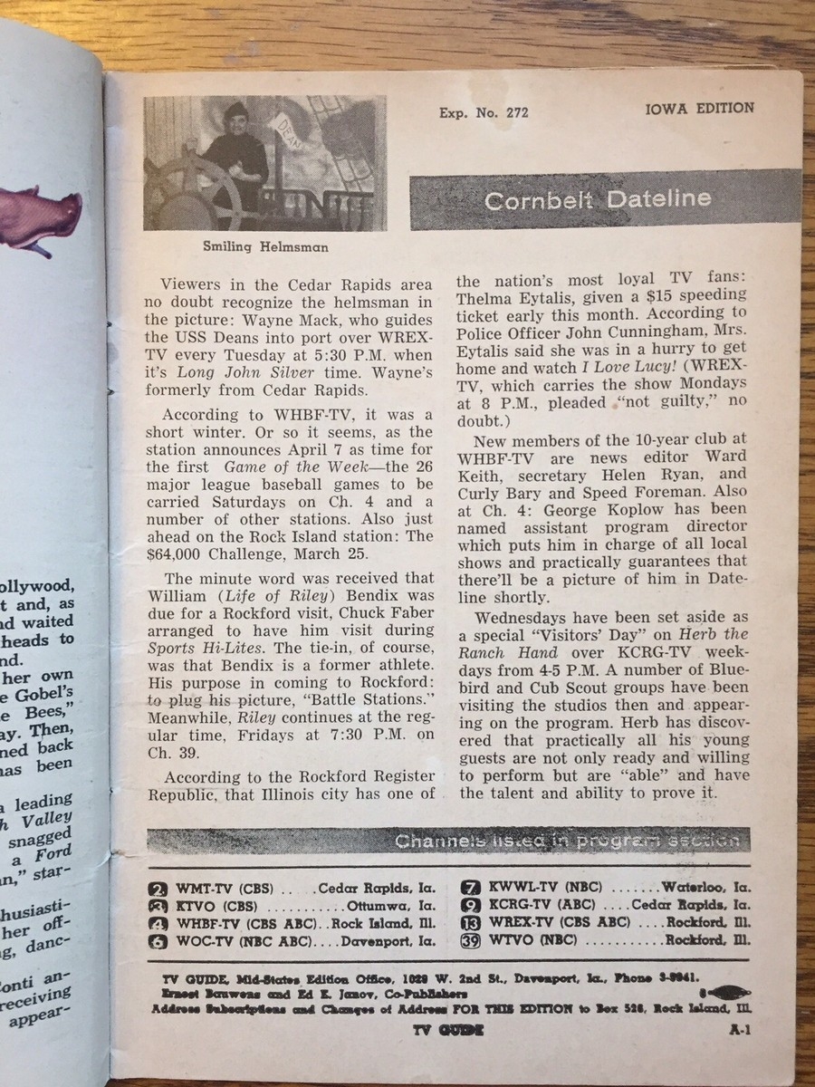 Iowa 1956 TV Guide AUDREY CONTI JEFF DONNELL MARTHA RAYE LILLI PALMER EBay