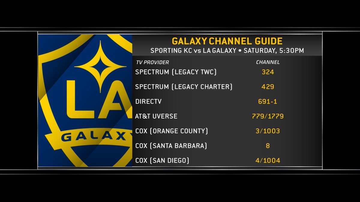 LAGalaxy SportingKC Here Are The Channel Numbers You Can Find Tonight s Game On LAGalaxy SKCvLA