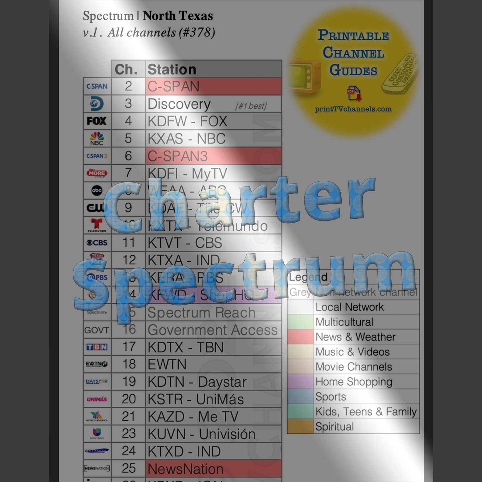 Lineup Charter Spectrum Choose 10 Channels Deal Spectrum Channel Guide Dallas TX Free PDF