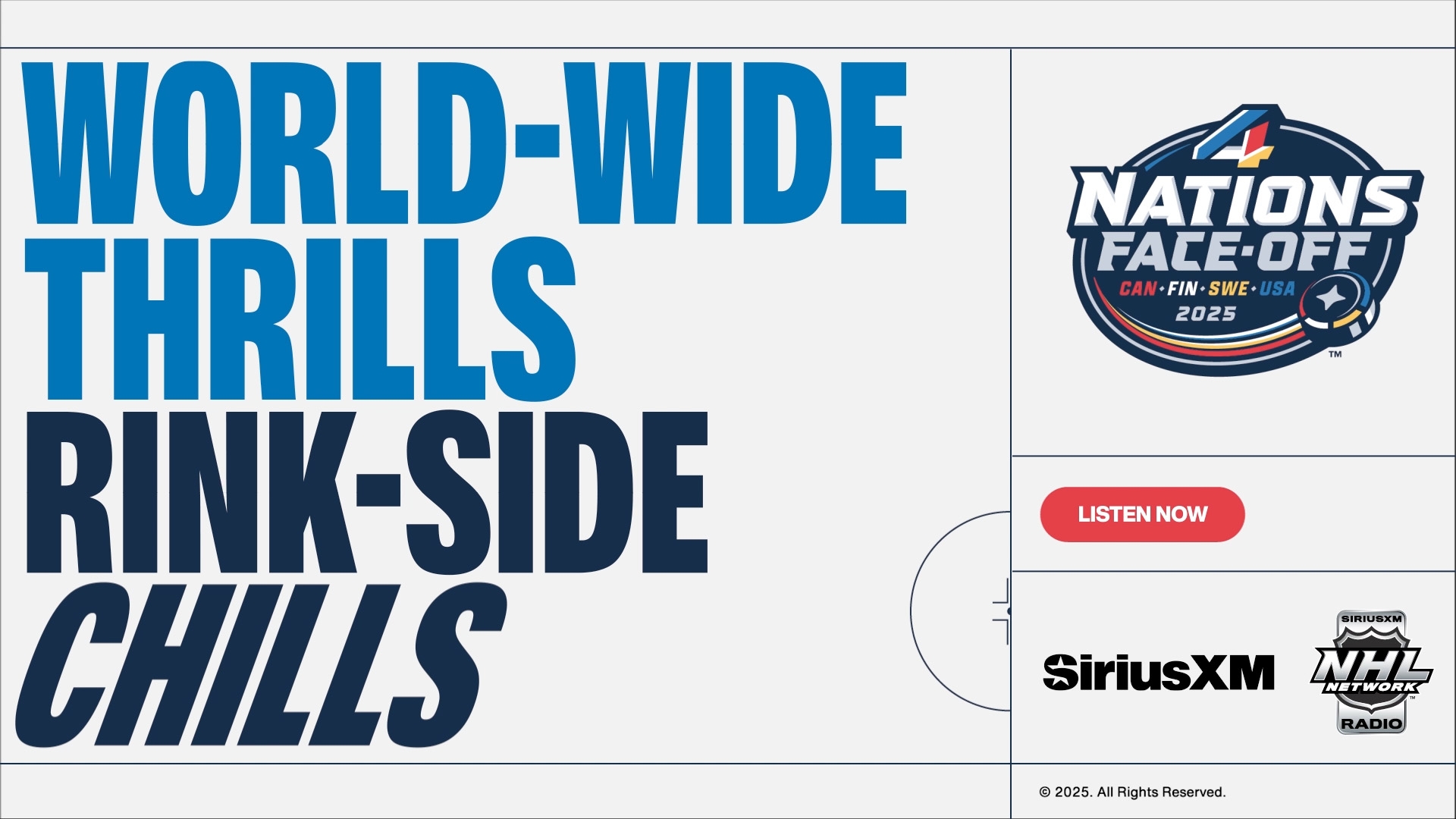 Listen Live 4 Nations Face Off SiriusXM NHL Network Radio 