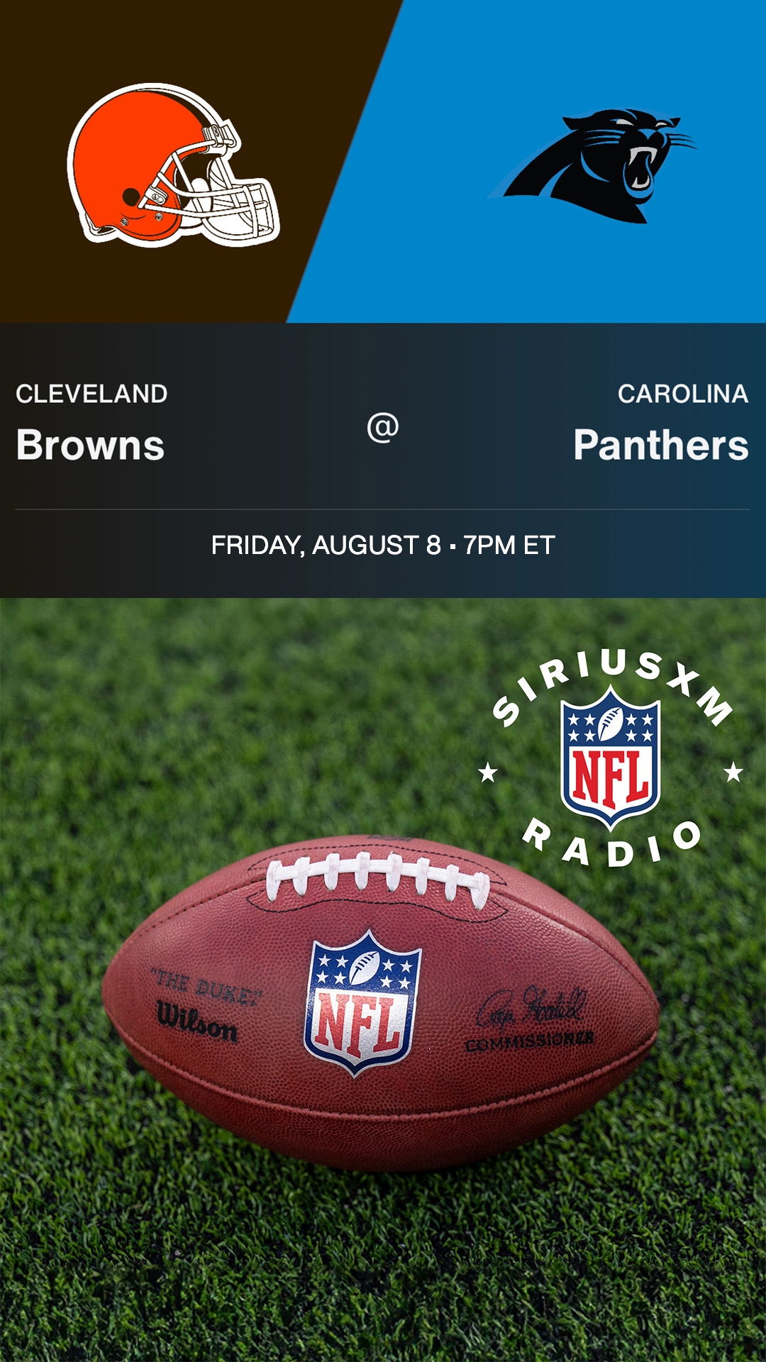 Listen Live Browns Panthers NFL Radio Broadcast 8 8 25 