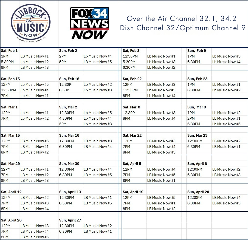 Lubbock Music NOW 2025 Album And TV Special Are Here Civic Lubbock Lubbock Music NOW 2025 Album And TV Special Are Here Civic Lubbock