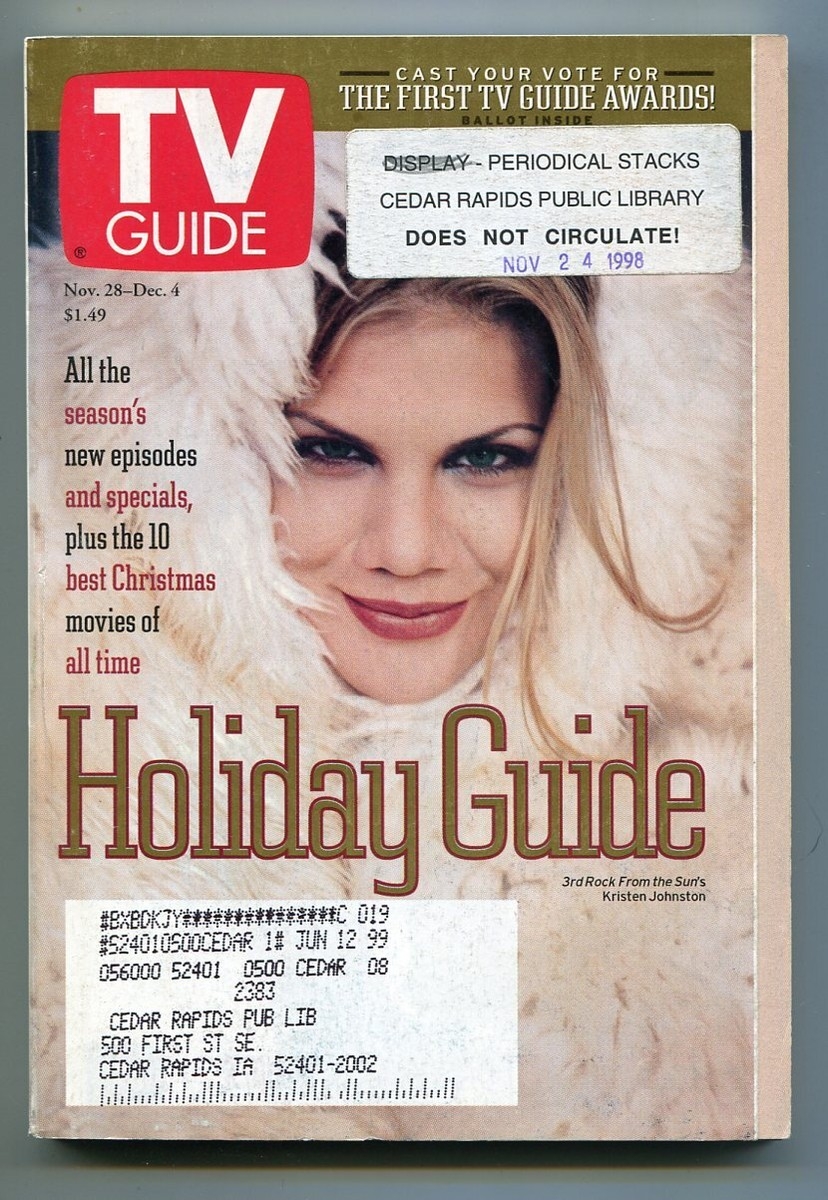 MAG TV Guide Nov 28 Dec 4 1998 Kristen Johnston Iowa Ed VG EBay