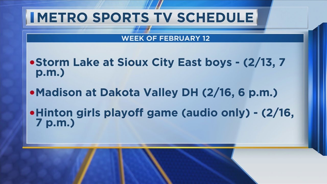 Metro Sports TV Schedule Week Of February 12 YouTube